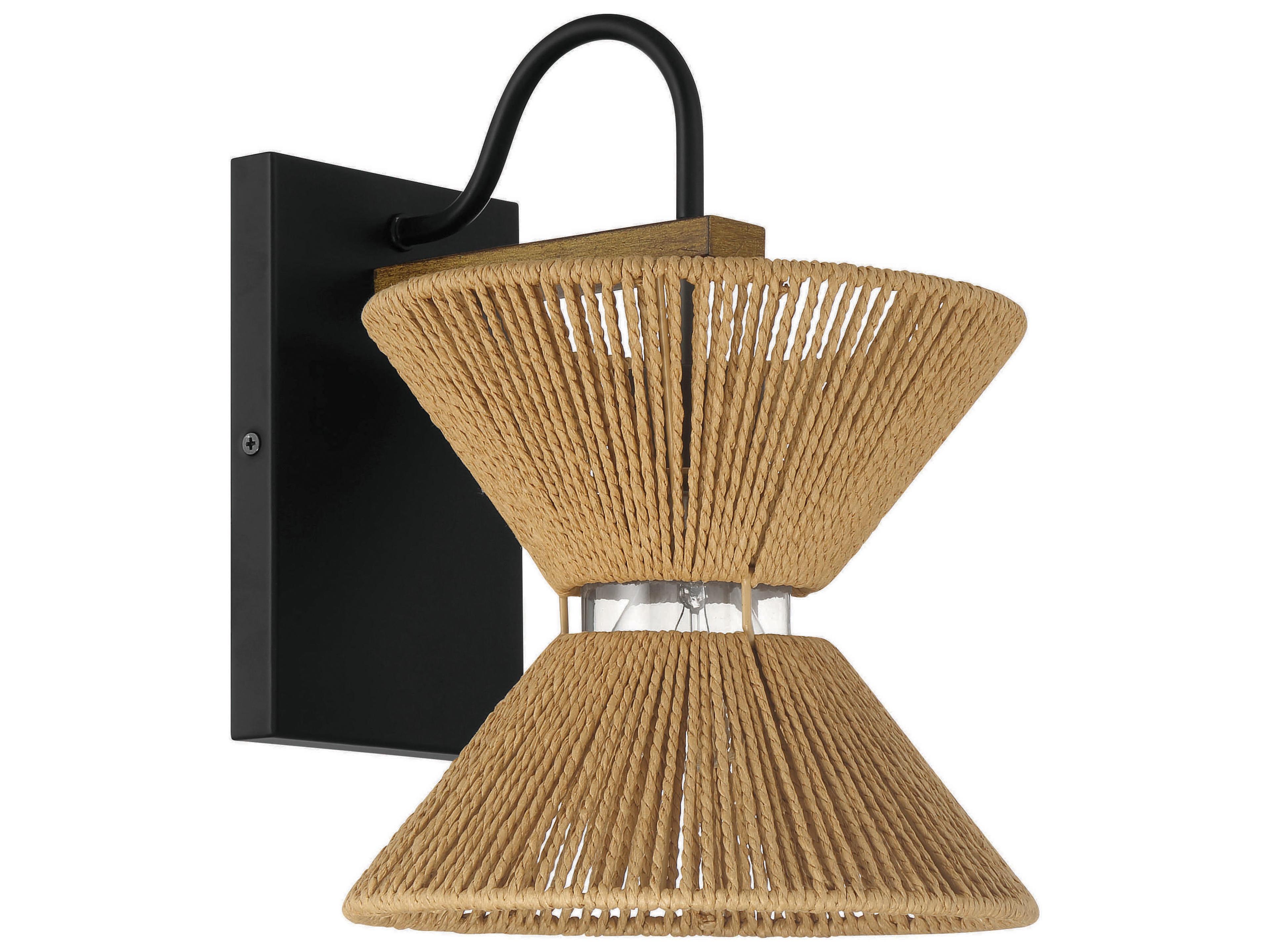 Craftmade Serena 1-Light Flat Black Walnut Wall Sconce