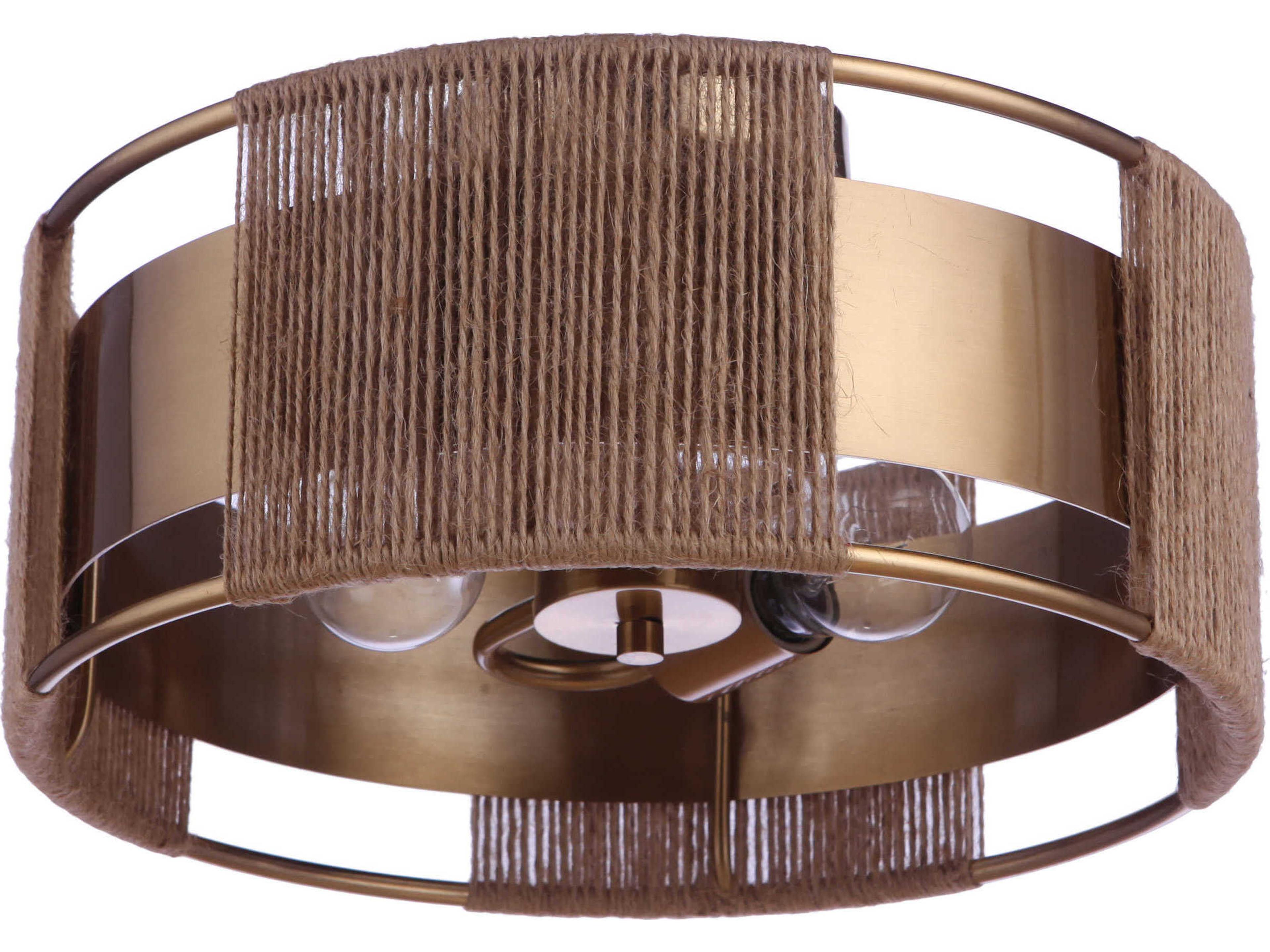Craftmade Kensey 2-Light Satin Brass Drum Semi Flush Mount