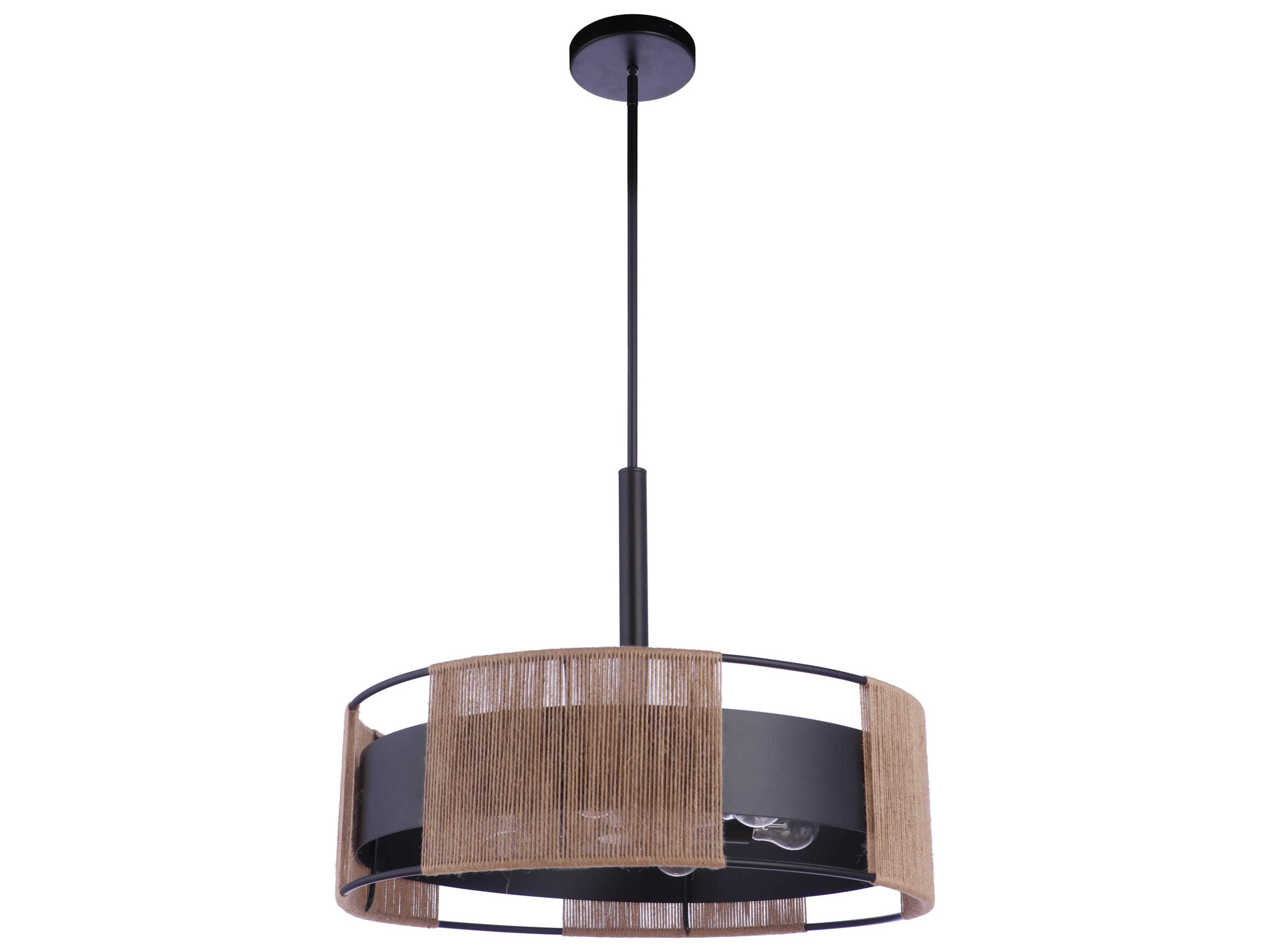 Craftmade Kensey 6-Light Flat Black Drum Pendant