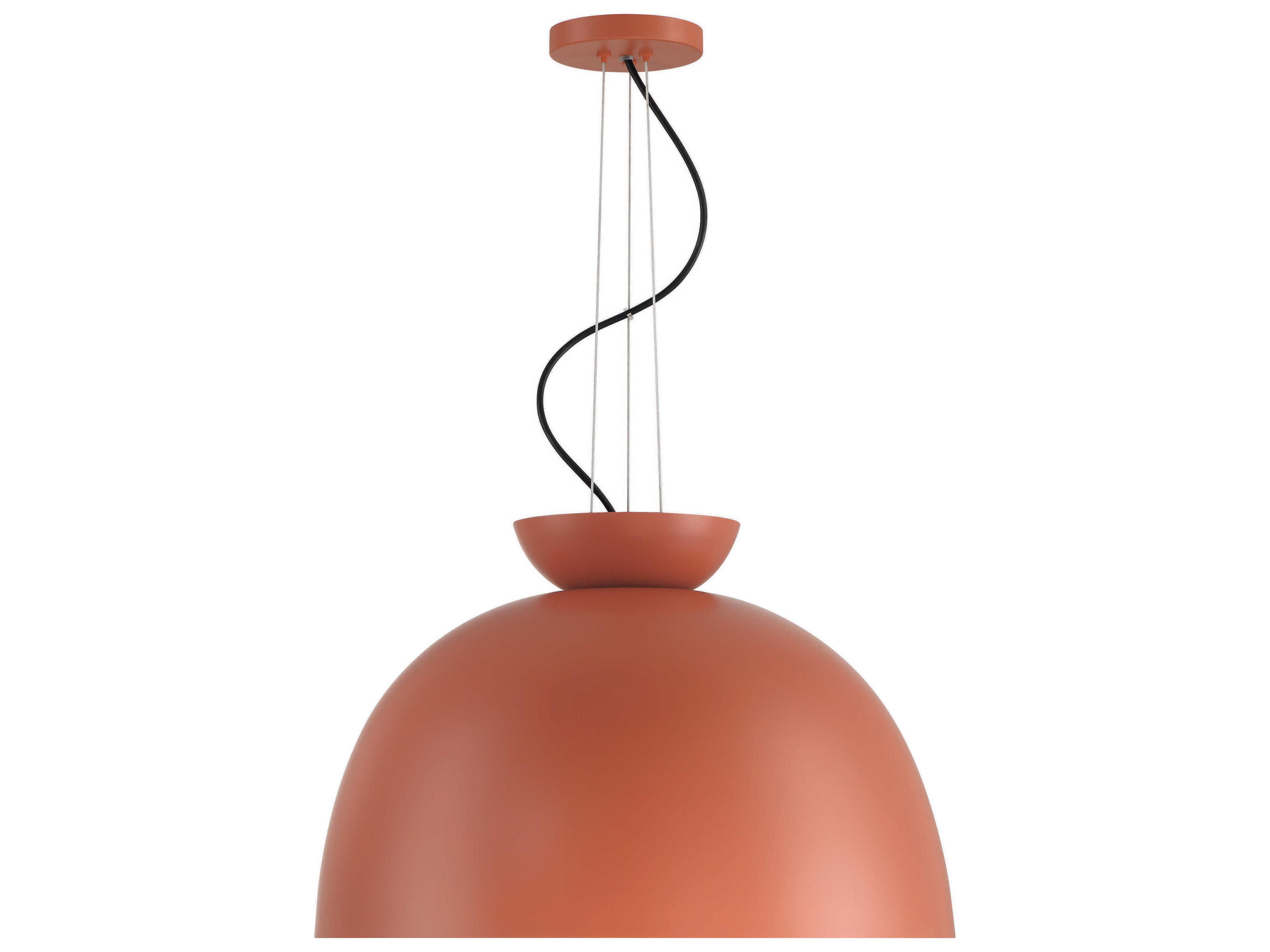 Craftmade Ventura 1-Light Baked Clay Orange Dome Pendant