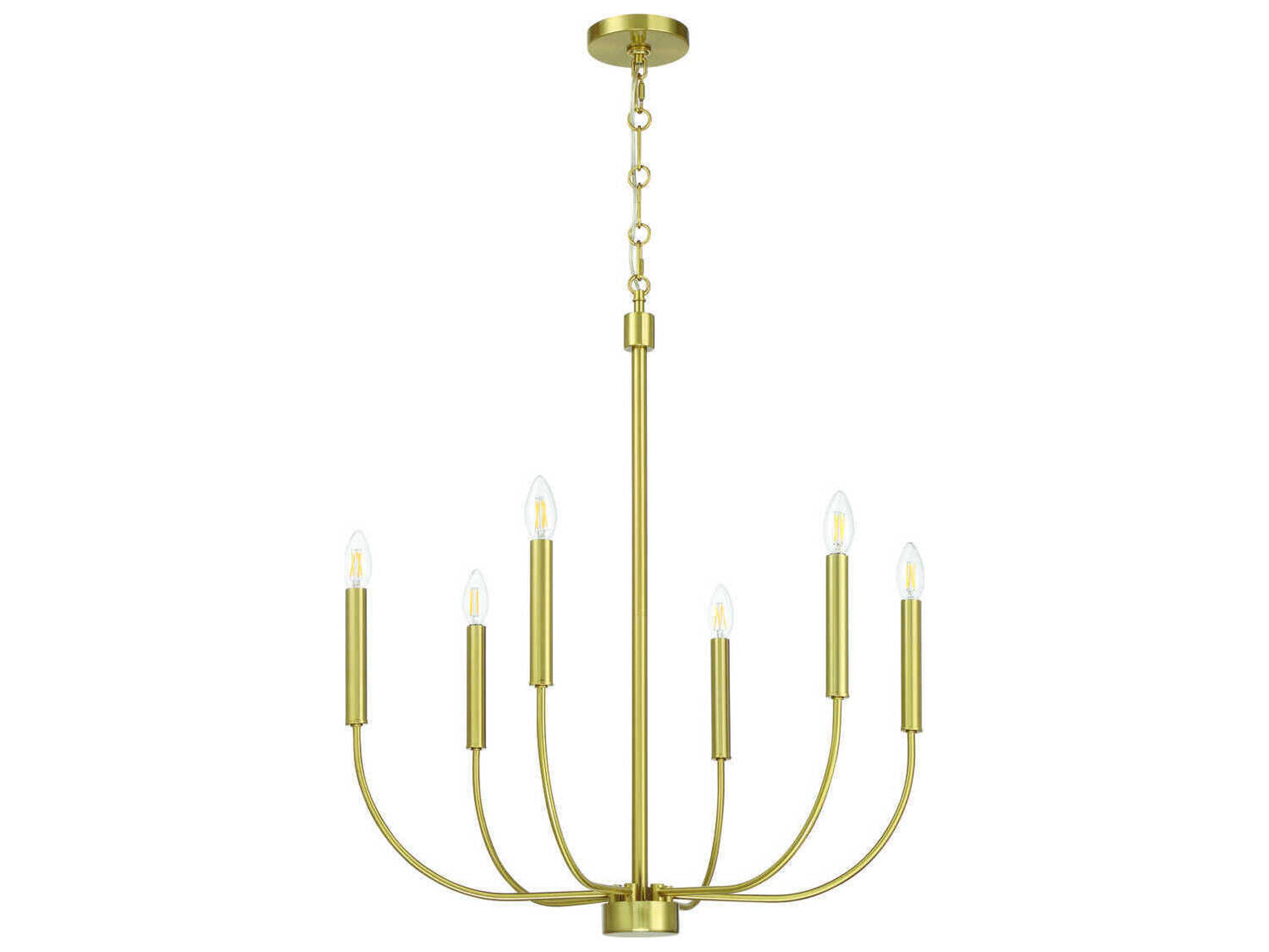 Craftmade Traci 6-Light Satin Brass Candelabra Chandelier