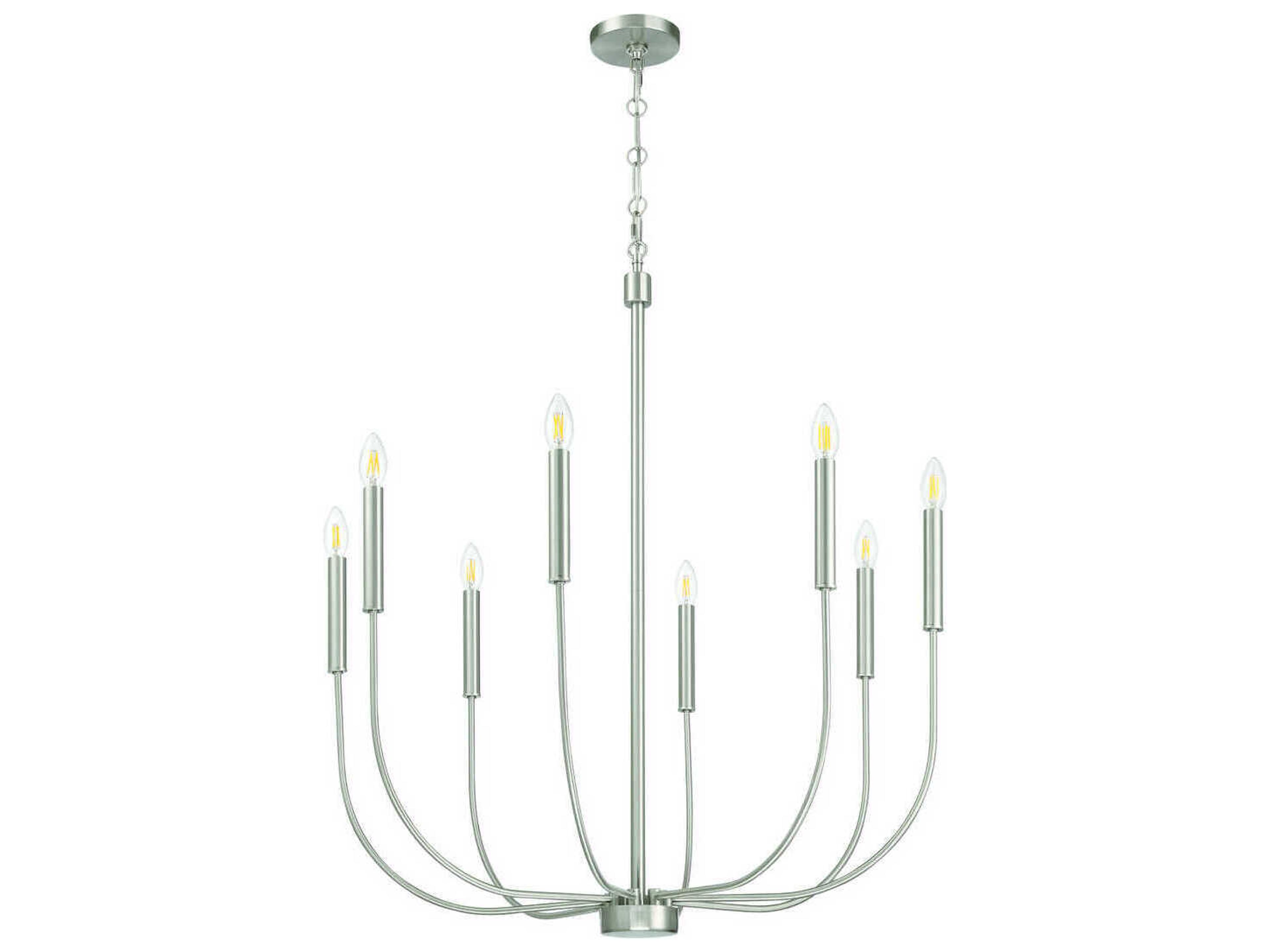 Craftmade Traci 8-Light Brushed Polished Nickel Candelabra Chandelier