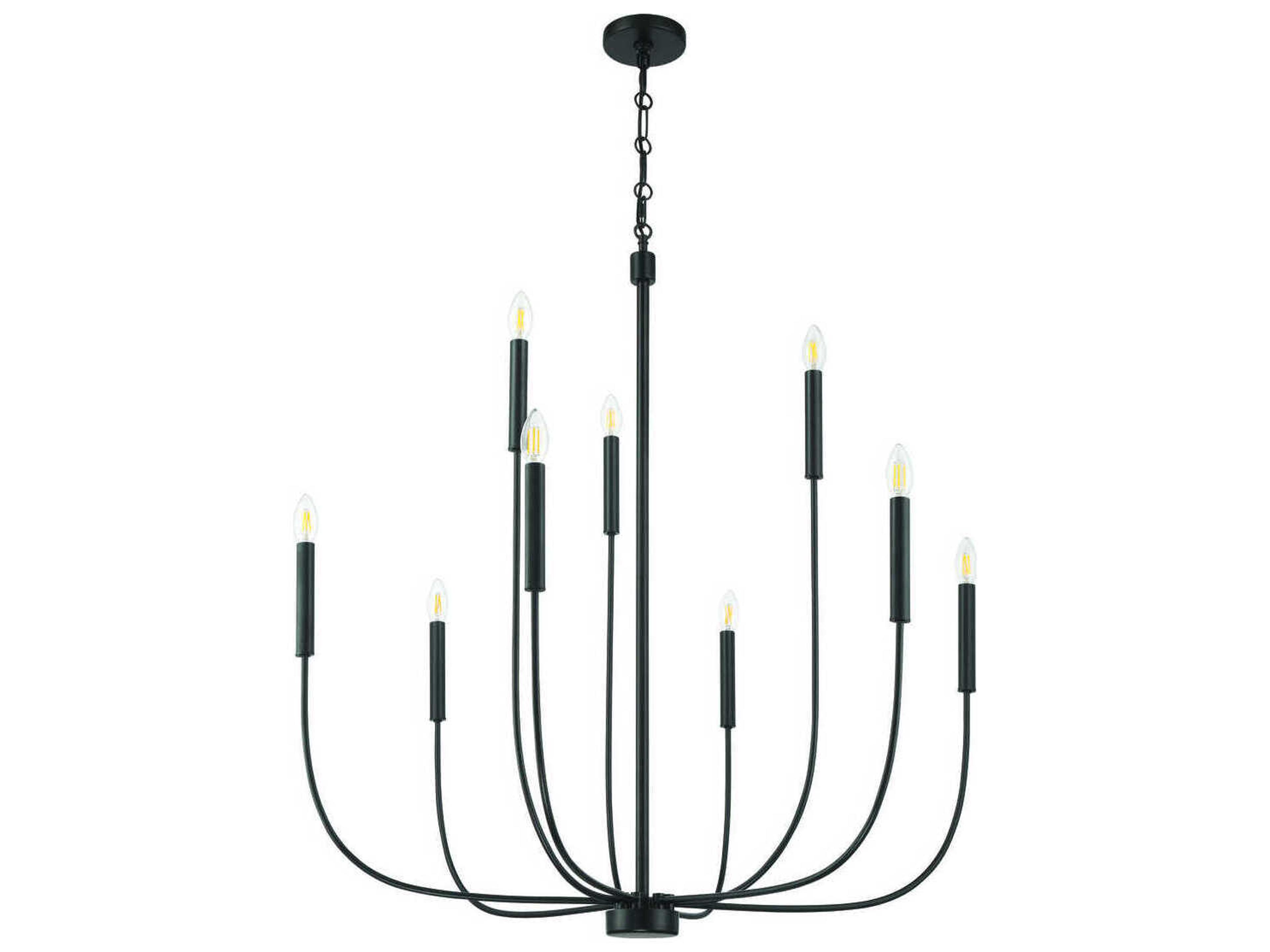 Craftmade Traci 9-Light Flat Black Candelabra Chandelier