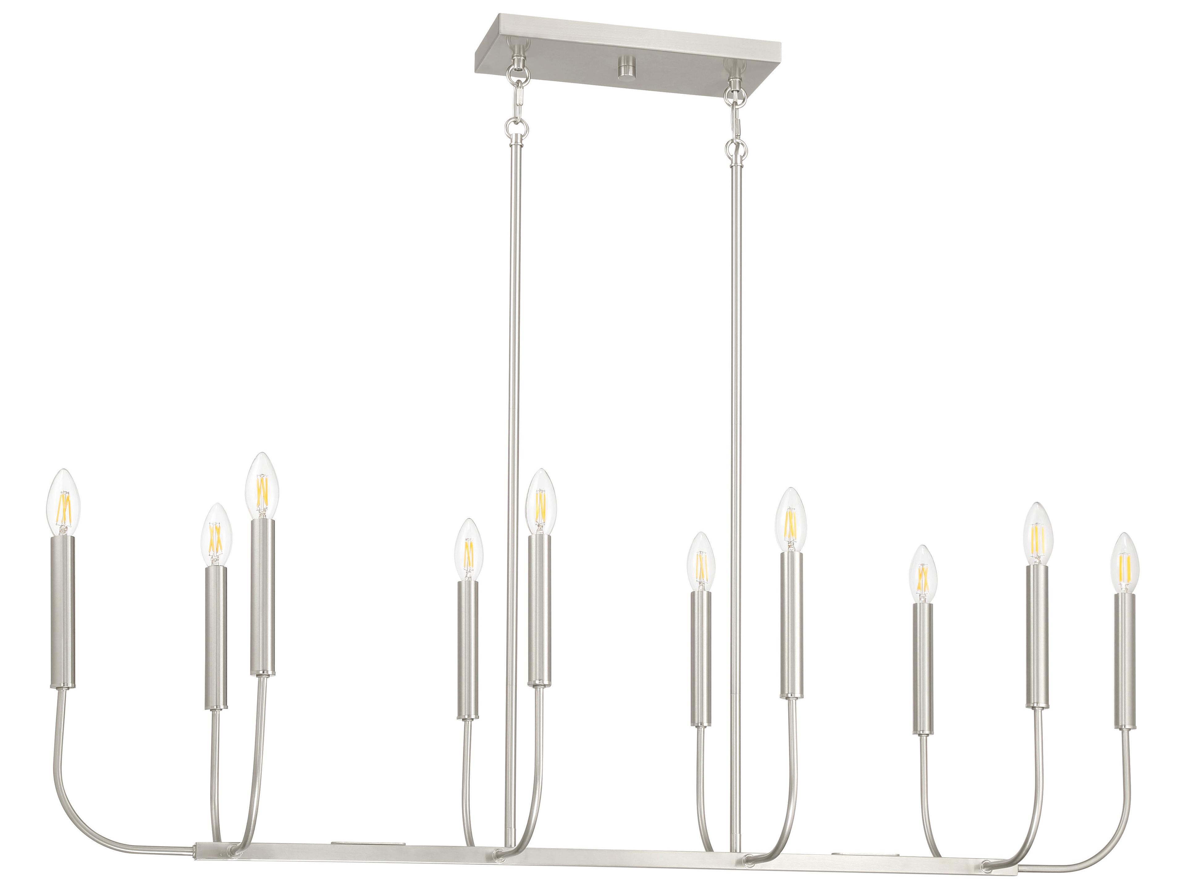 Craftmade Traci 10-Light Brushed Polished Nickel Linear Island Pendant