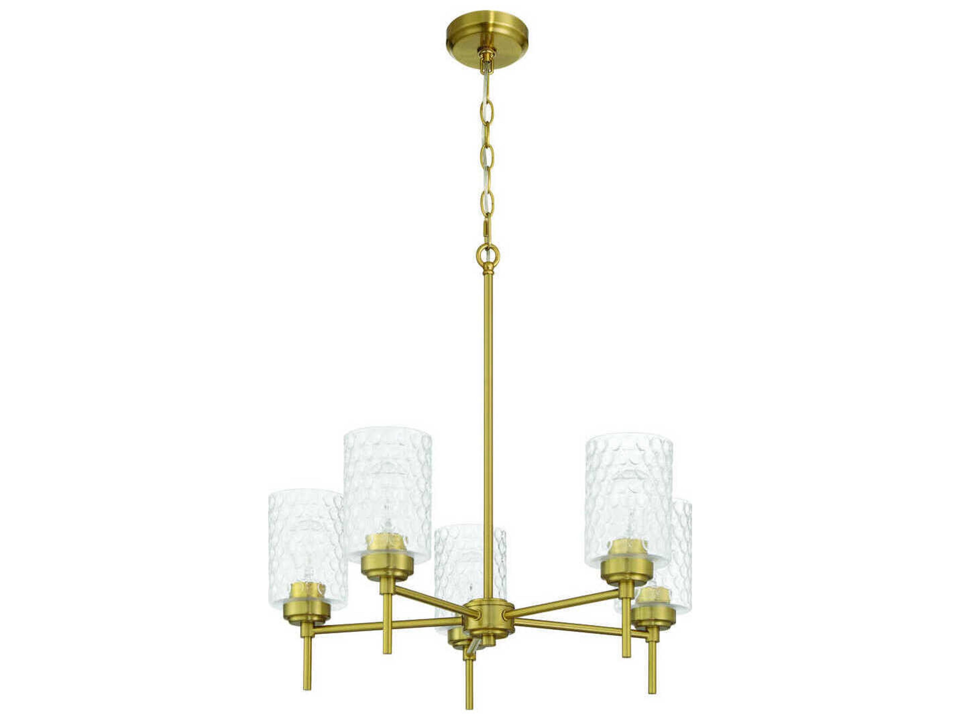 Craftmade Claire 5-Light Satin Brass Cylinder Chandelier