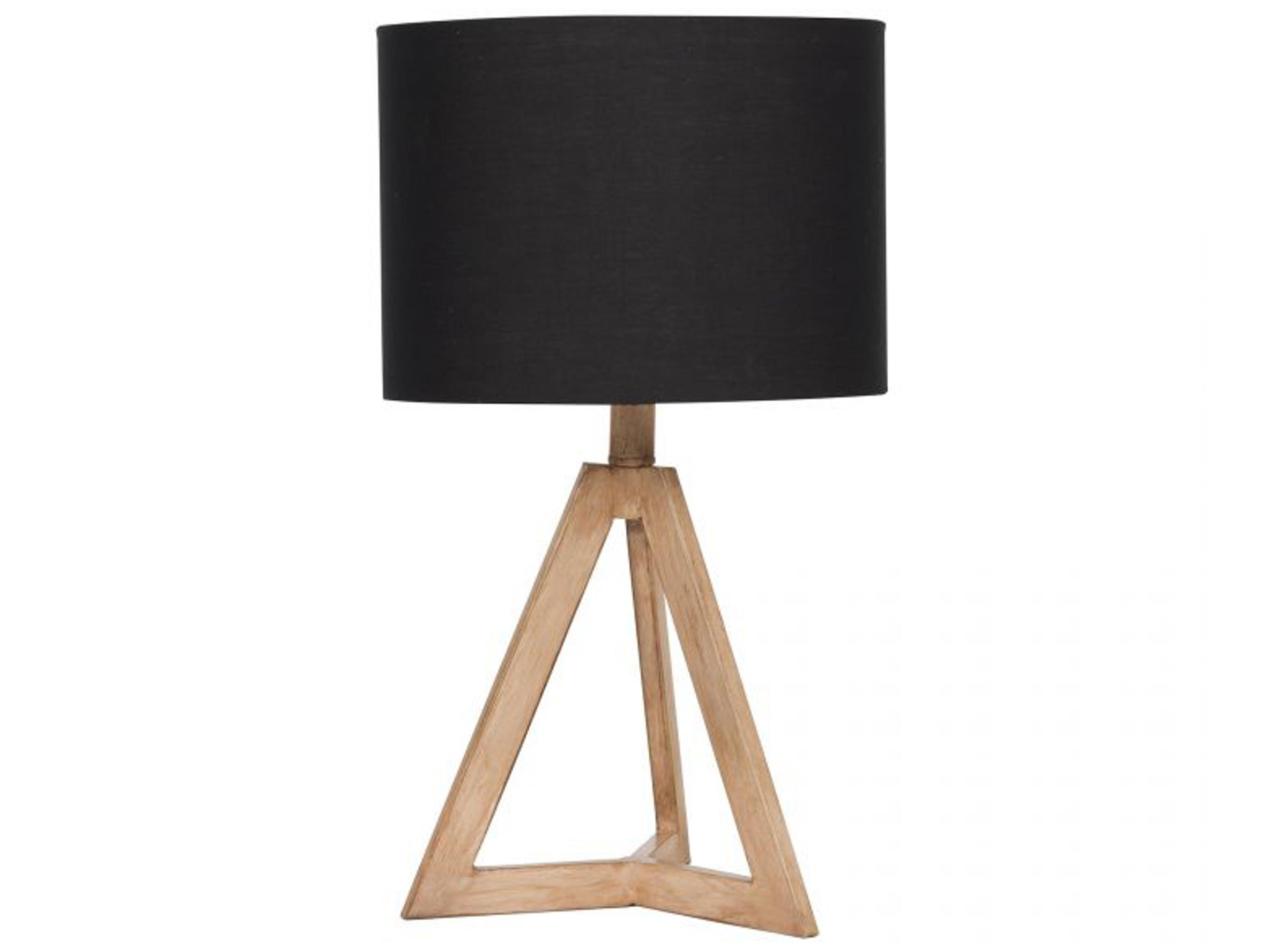 Craftmade Natural Wood Black Fabric Table Lamp