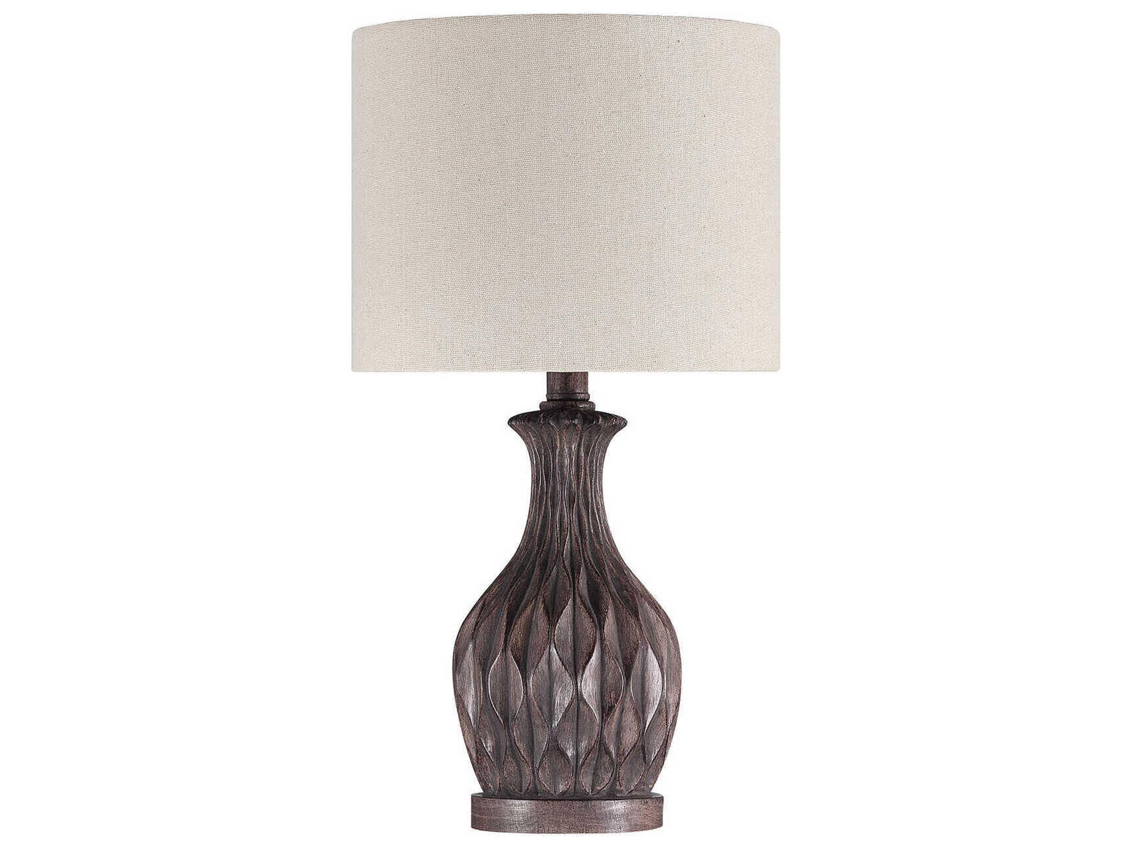 Craftmade Painted Brown Linen Fabric Table Lamp