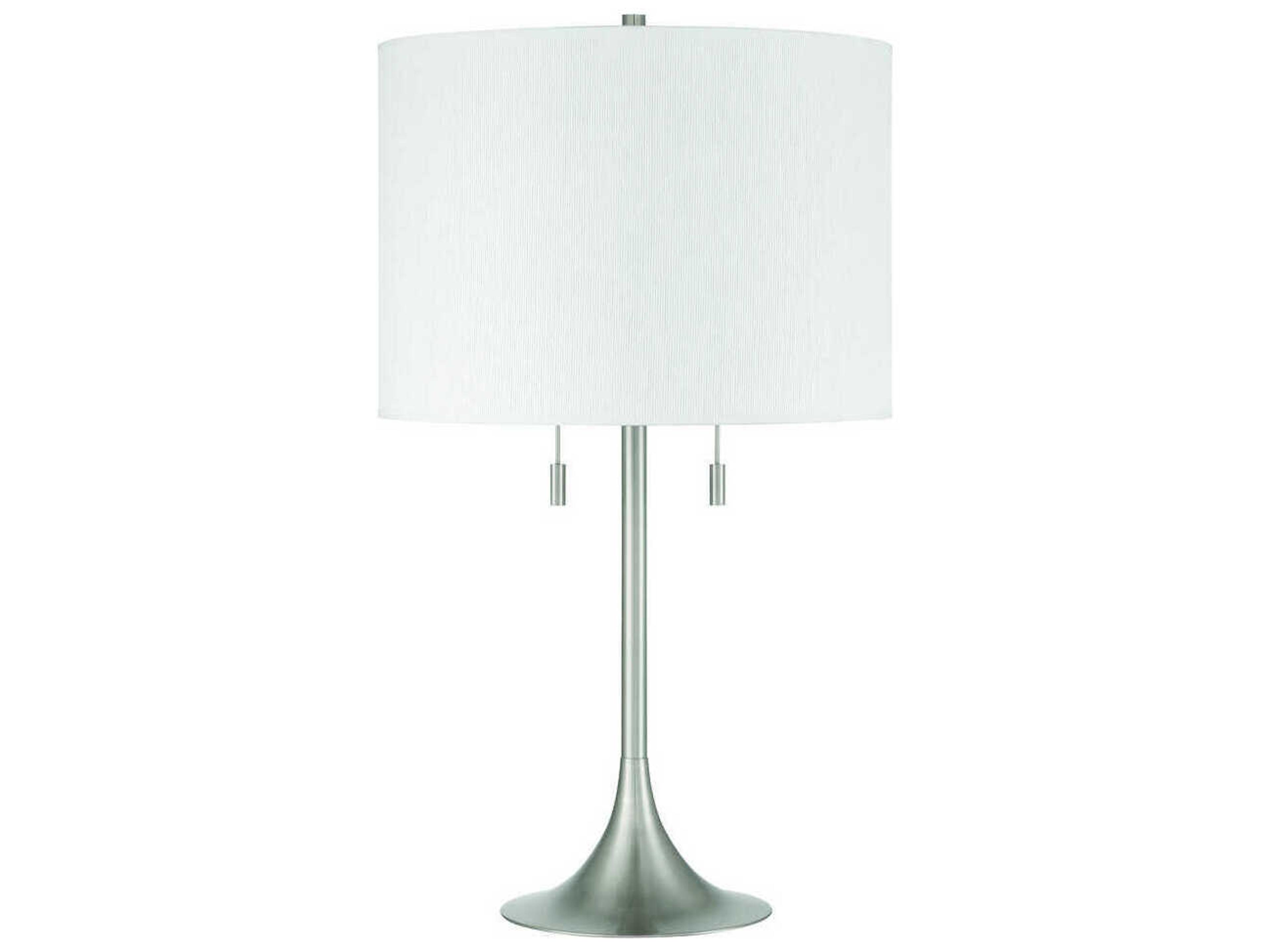 Craftmade Neely Brushed Polished Nickel White Fabric Buffet Lamp