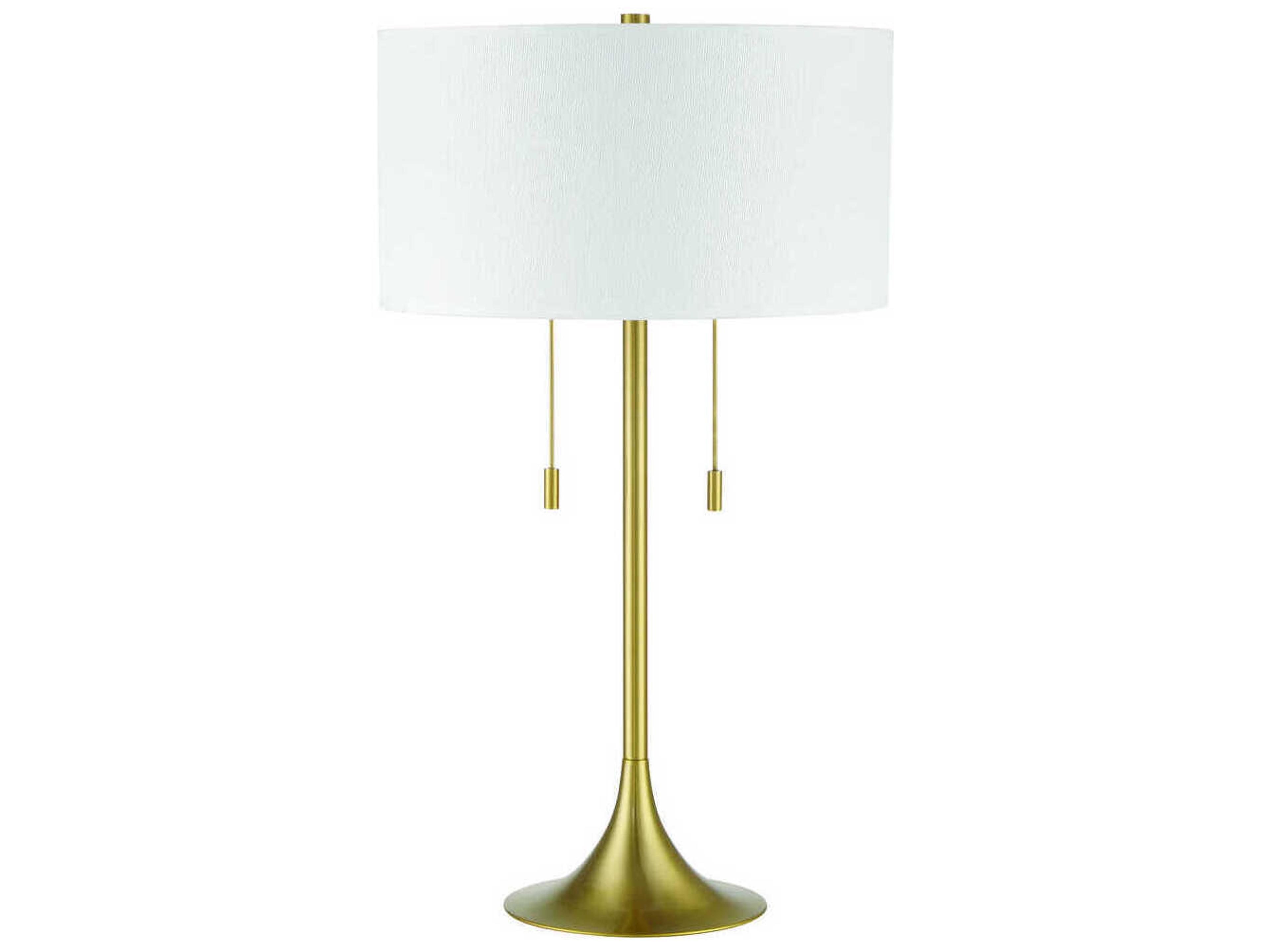 Craftmade Neely Satin Brass White Fabric Buffet Lamp