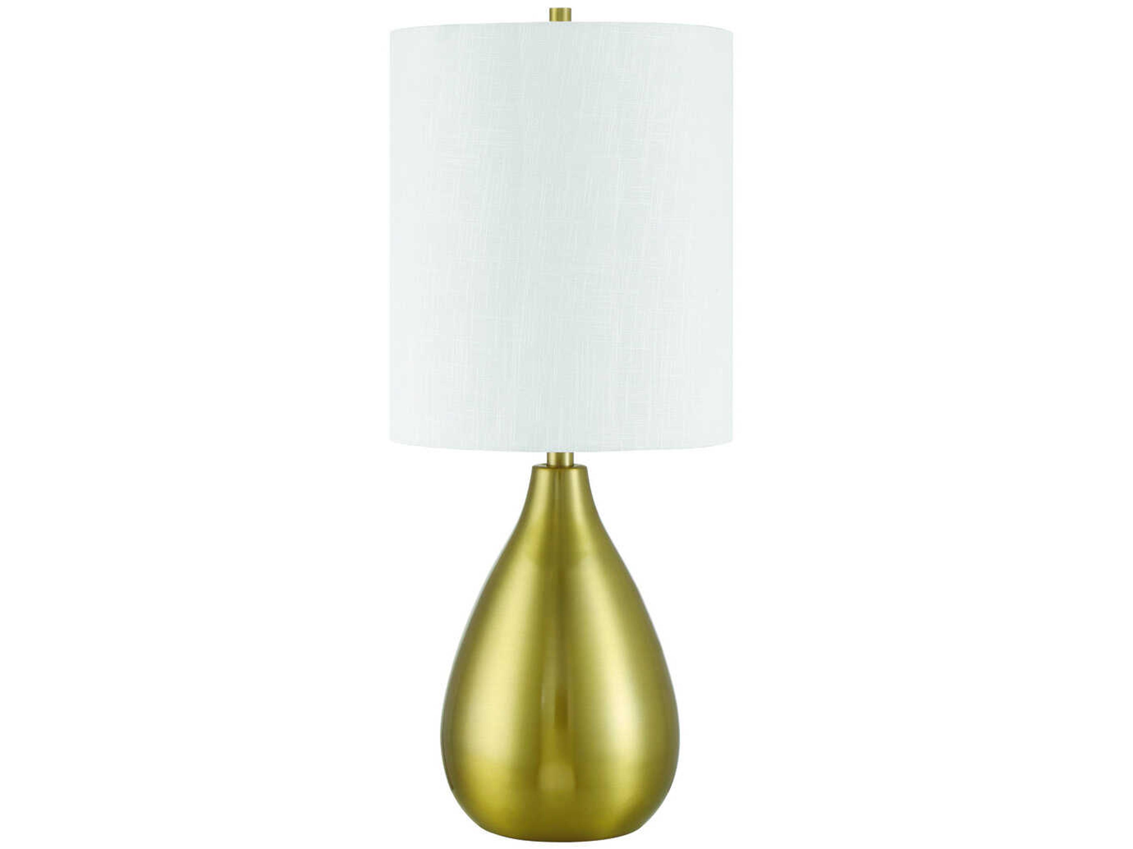 Craftmade Leri Satin Brass White Fabric Buffet Lamp