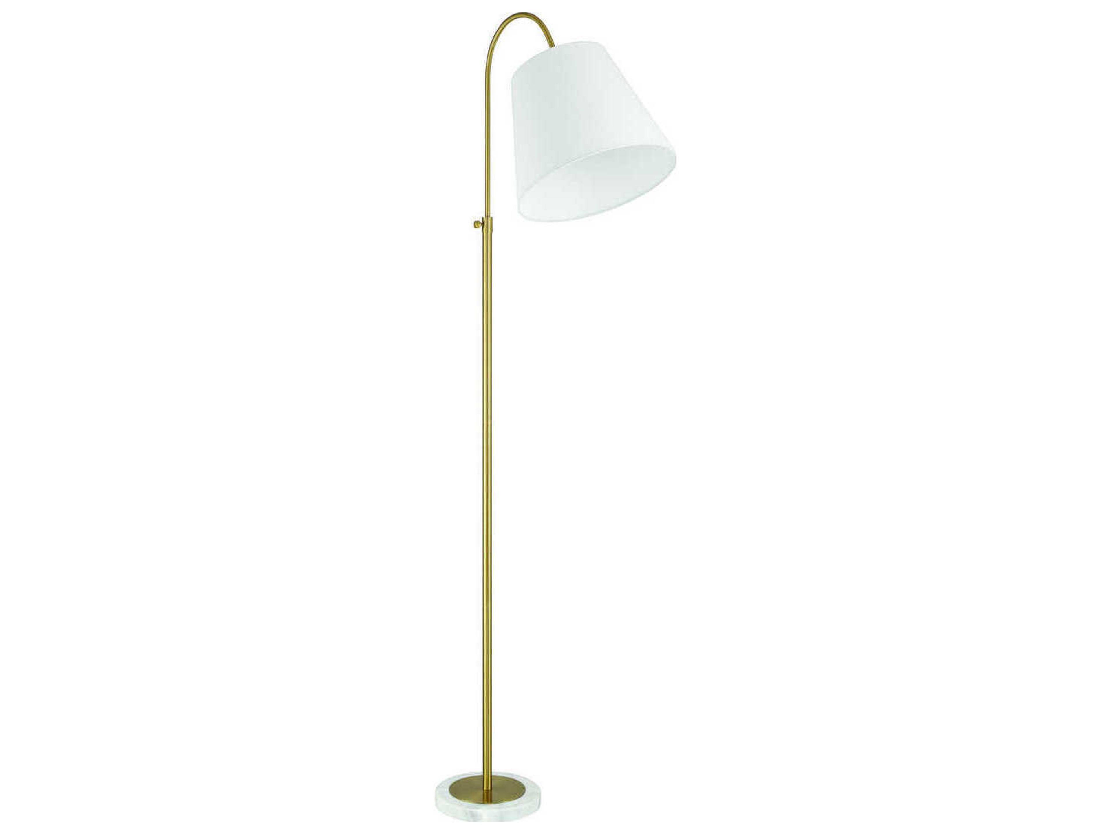 Craftmade Girard Satin Brass White Fabric Floor Lamp