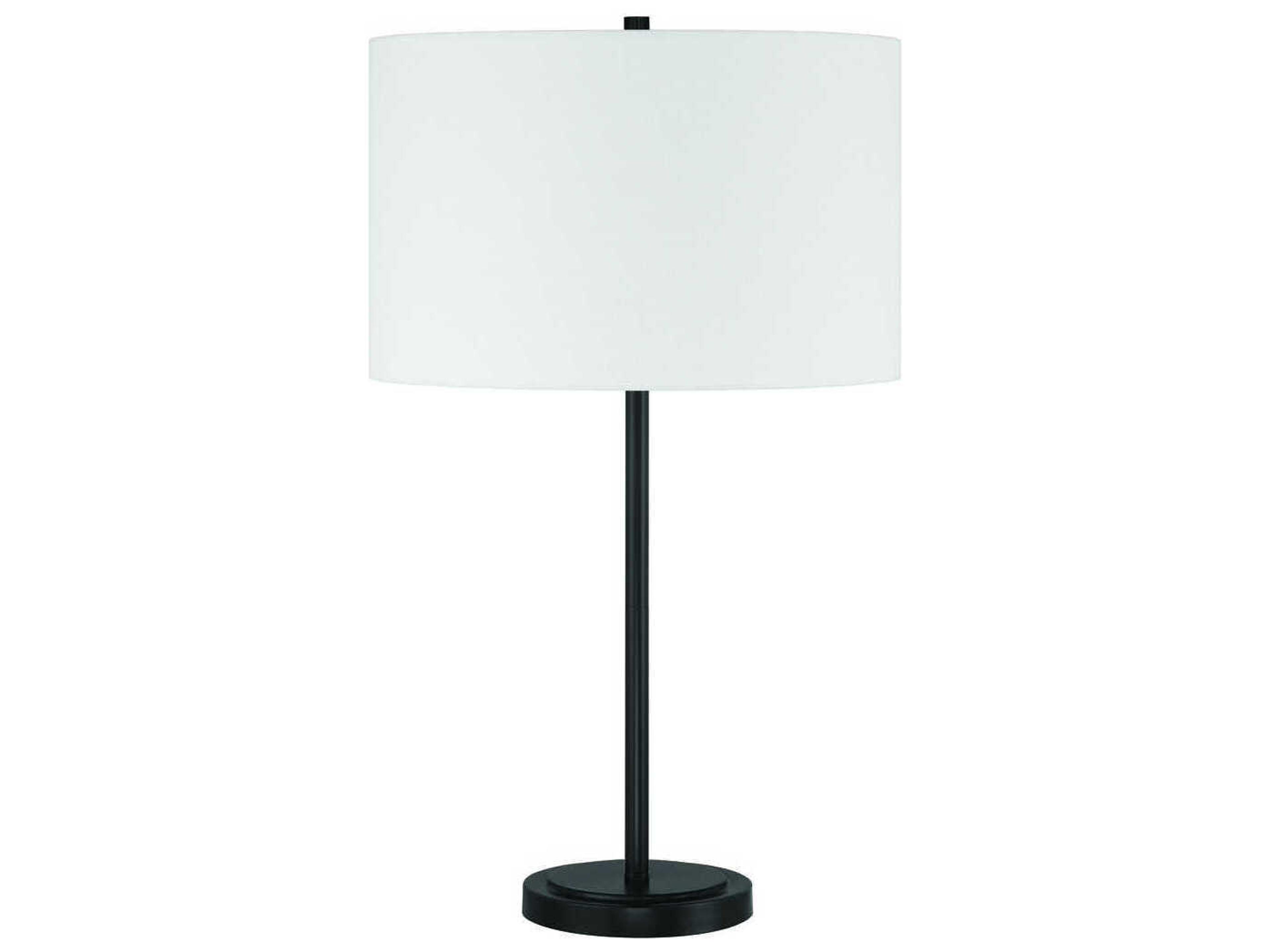 Craftmade Jones Flat Black White Fabric Buffet Lamp