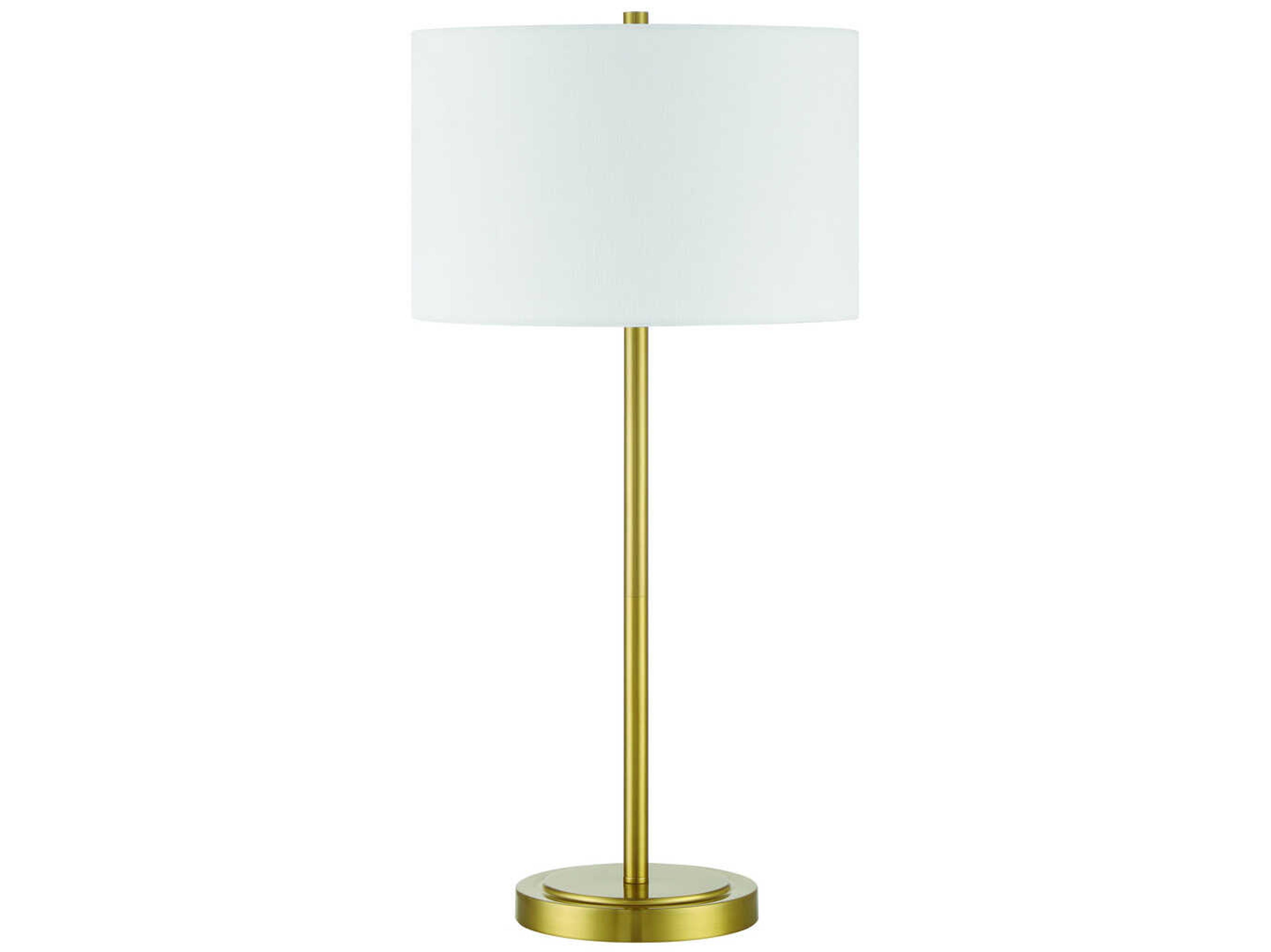 Craftmade Jones Satin Brass White Fabric Buffet Lamp