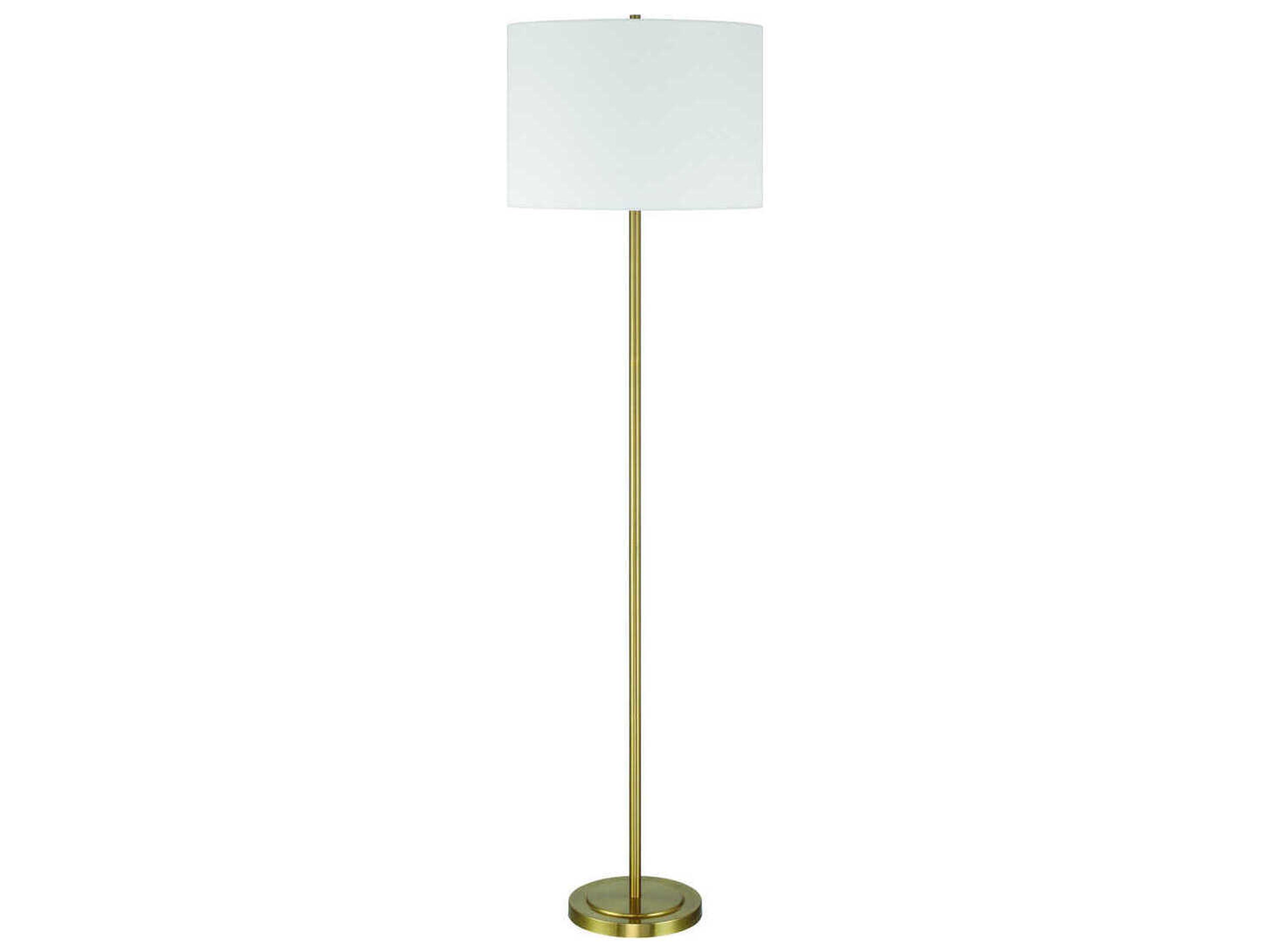 Craftmade Jones Satin Brass White Fabric Floor Lamp