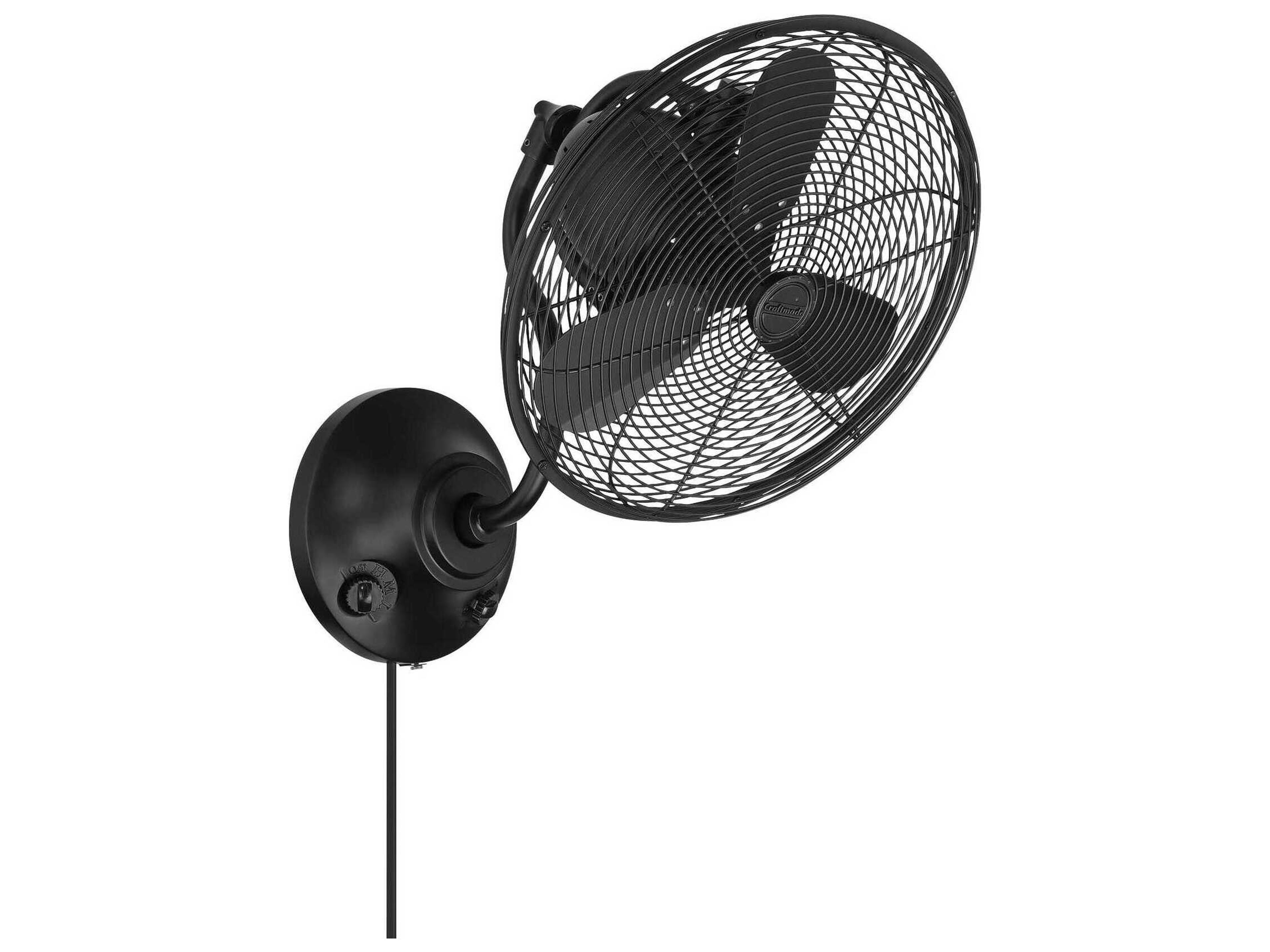 Craftmade Bellows-I Flat Black Wall Fan