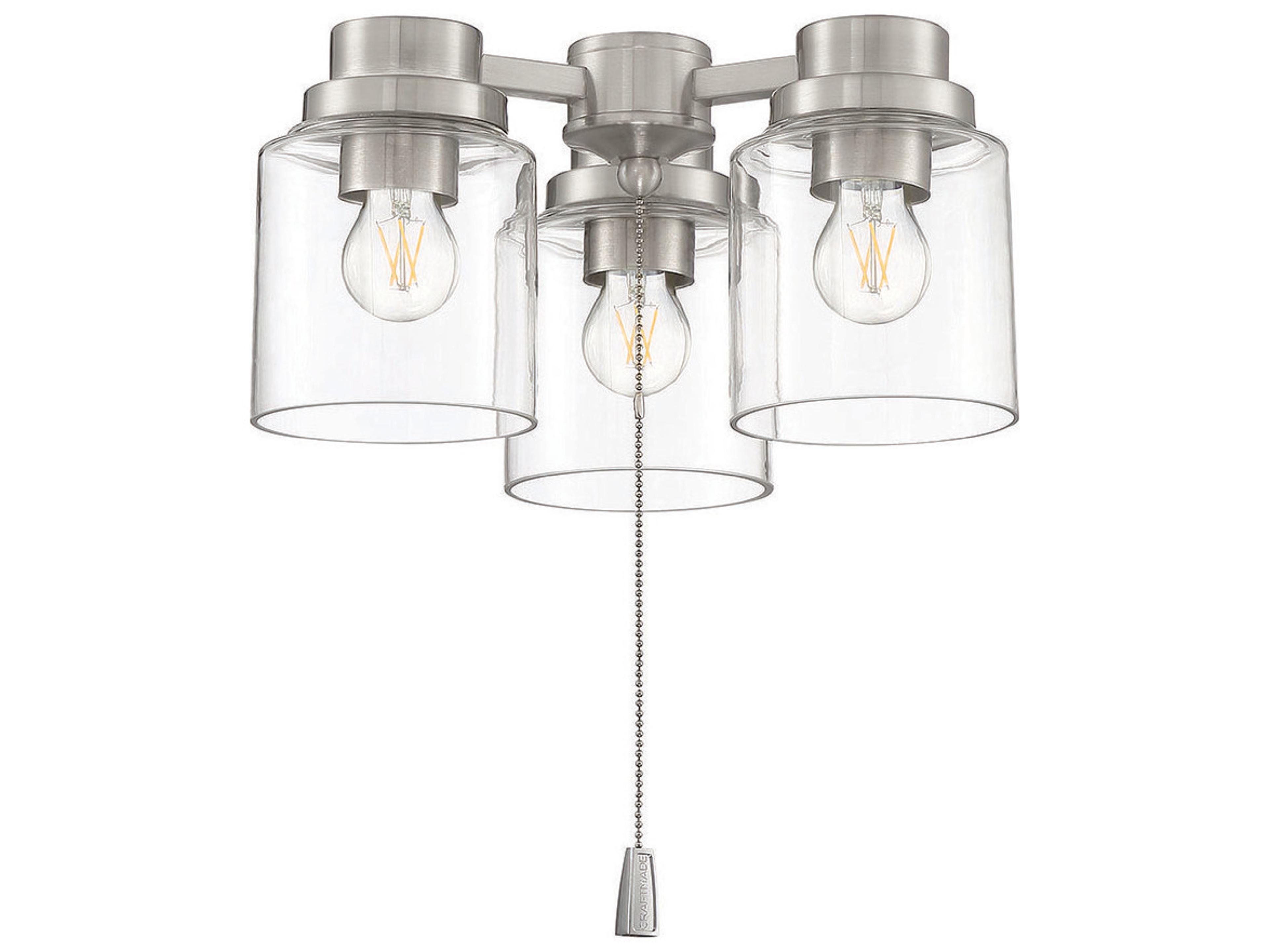 Craftmade Universal Brushed Polished 3-Light Fan Light