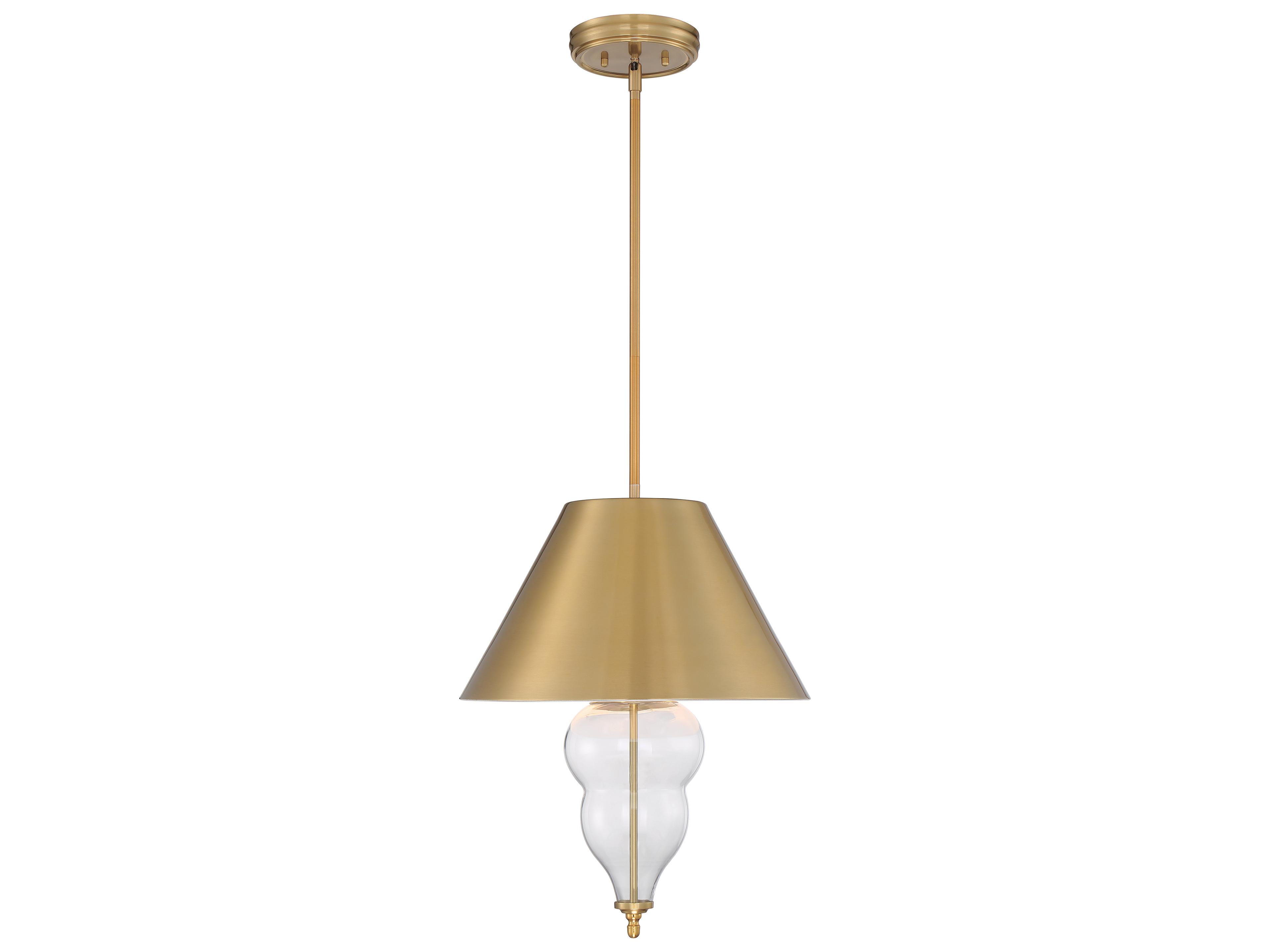 Craftmade 3-Light Satin Brass Glass Empire Pendant