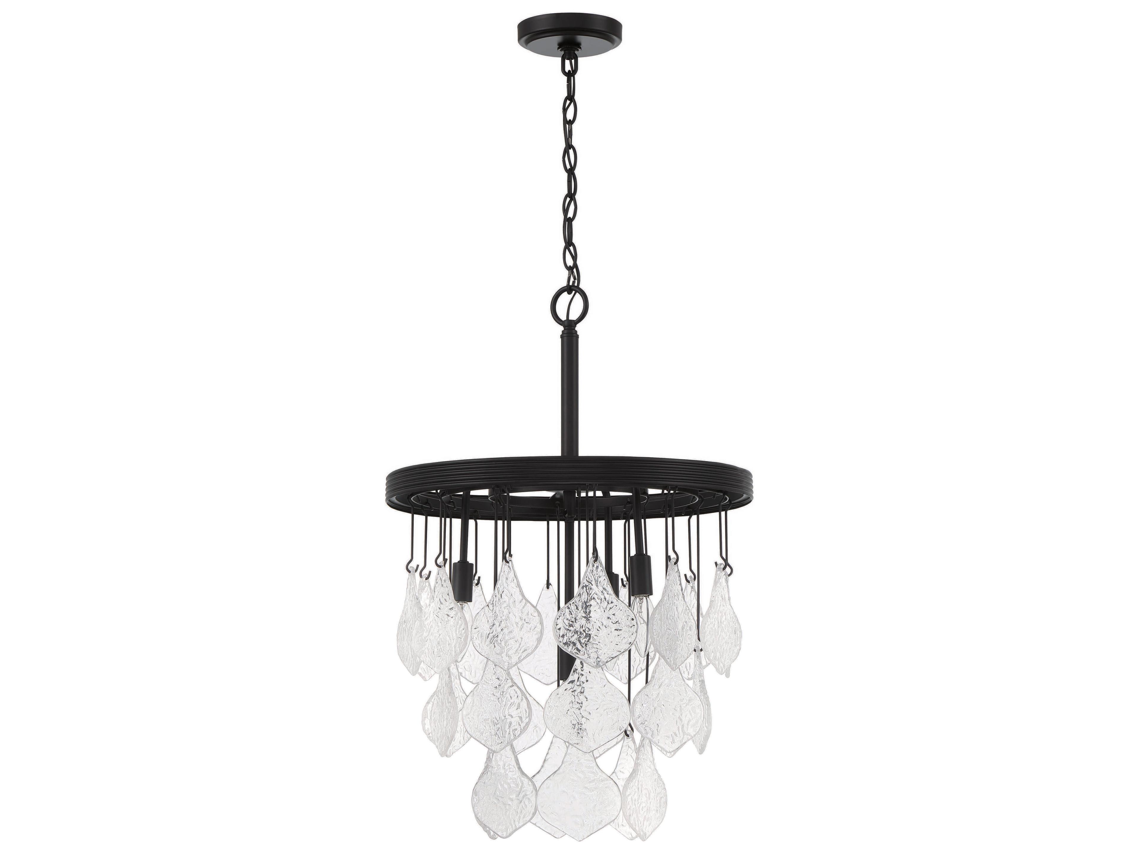 Craftmade Vesi 4-Light Flat Black Glass Pendant