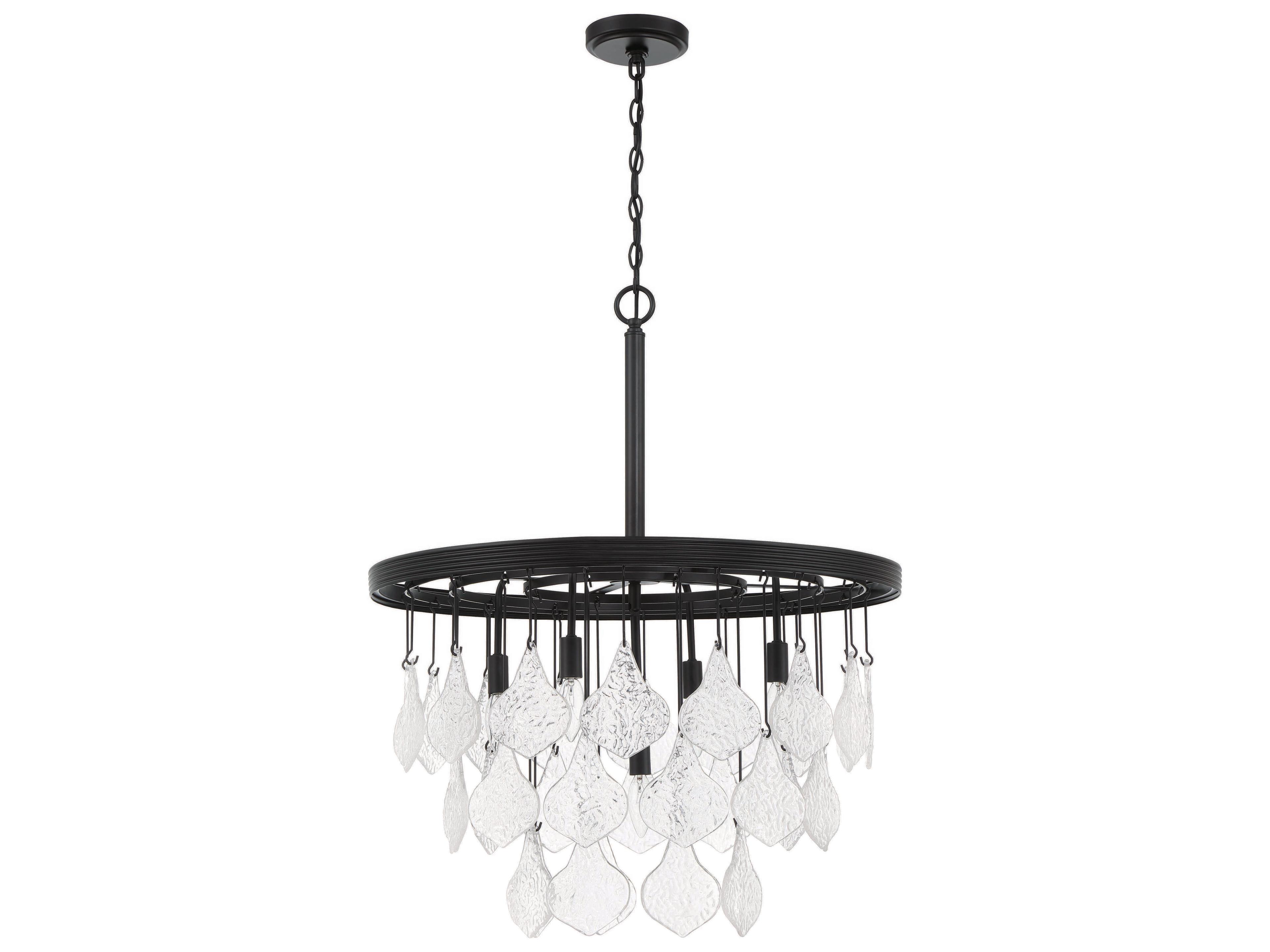 Craftmade Vesi 5-Light Flat Black Glass Pendant