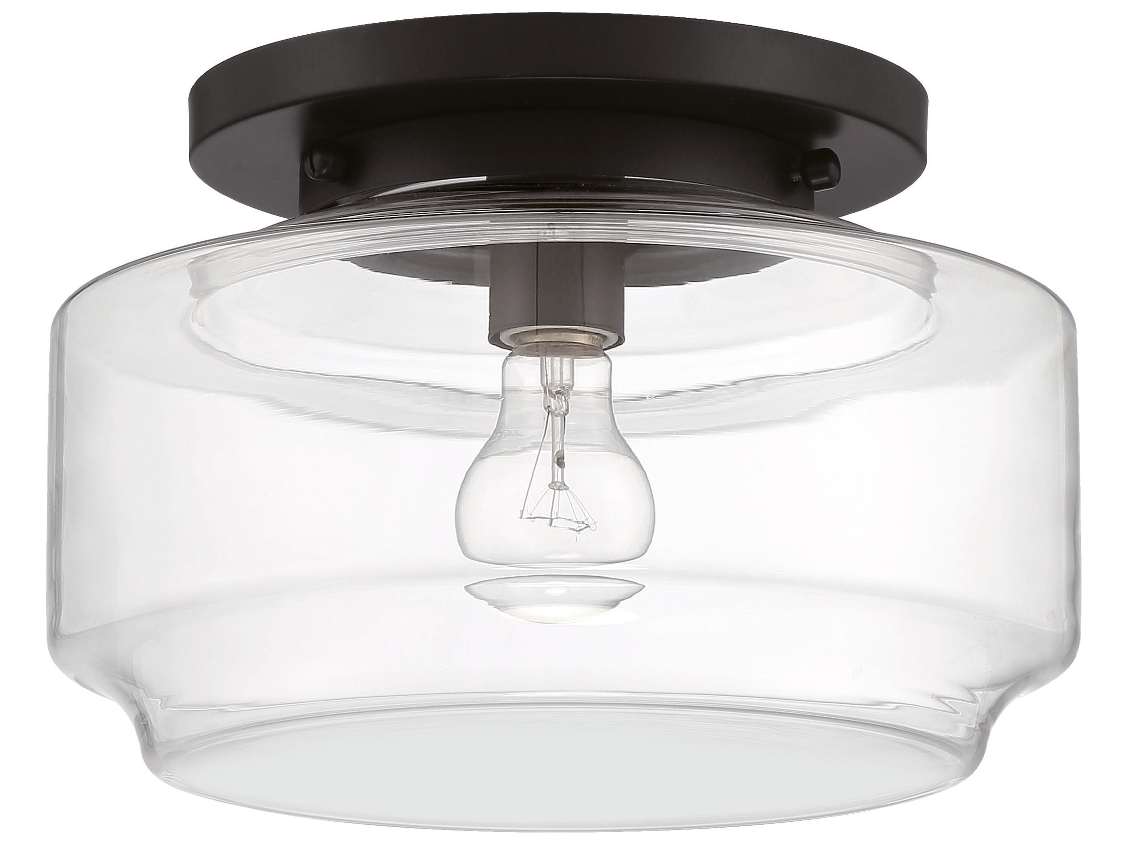 Craftmade Peri 1-Light Flat Black Glass Flush Mount