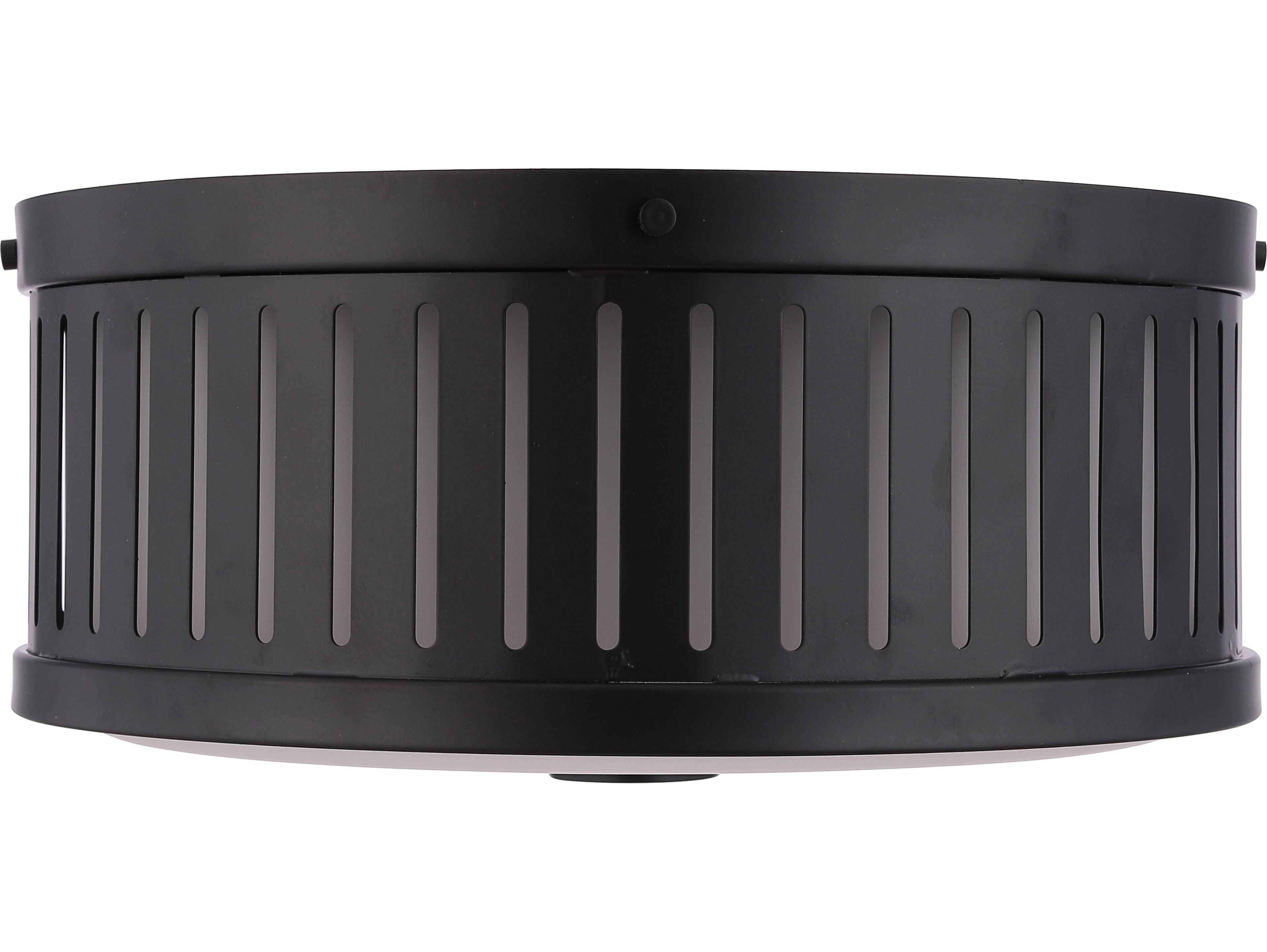 Craftmade Livingston 3-Light Black Round Flush Mount