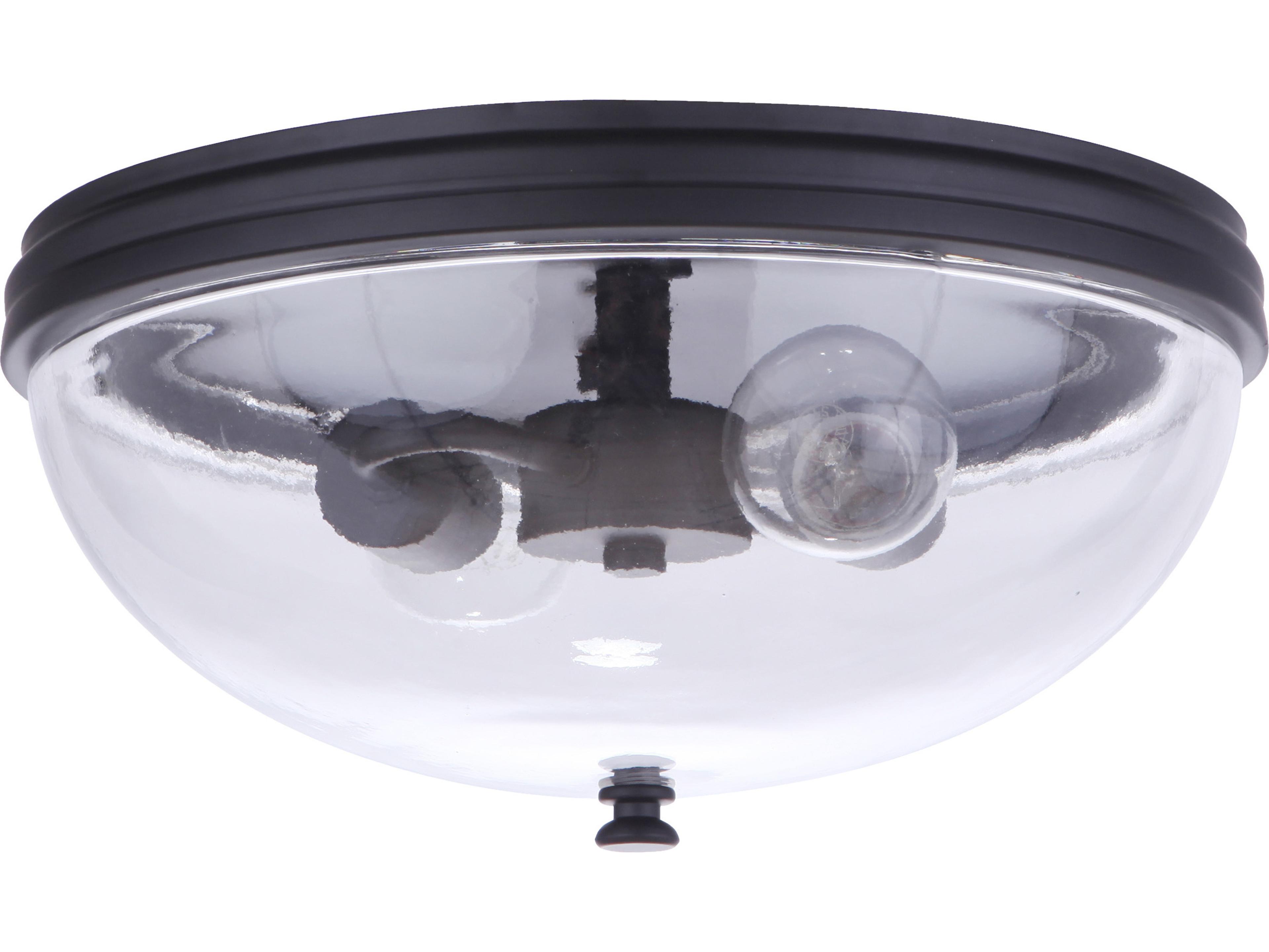 Craftmade Sivo 2-Light Midnight Black Glass Bowl Flush Mount