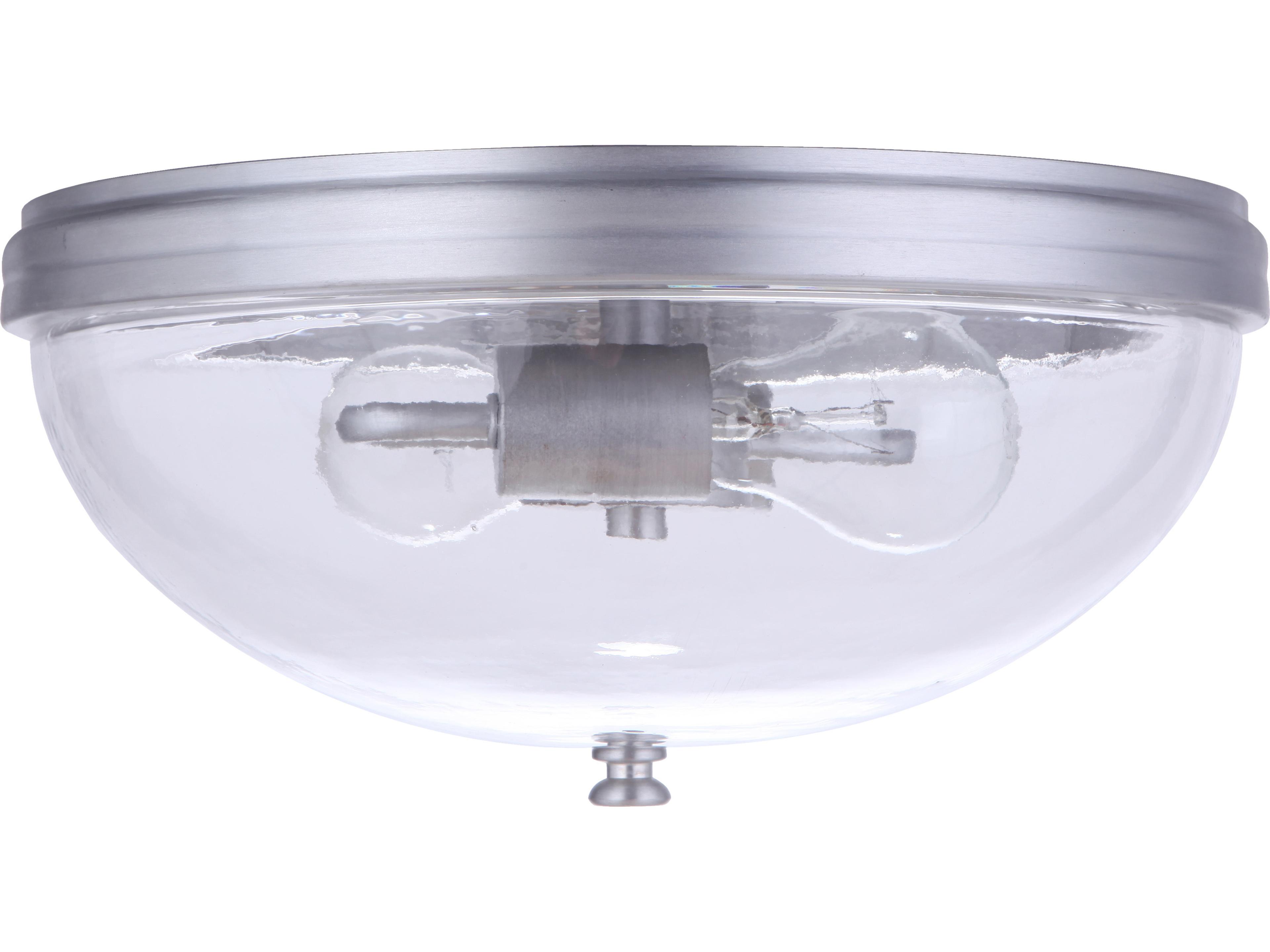 Craftmade Sivo 2-Light Satin Aluminum Gray Glass Bowl Flush Mount