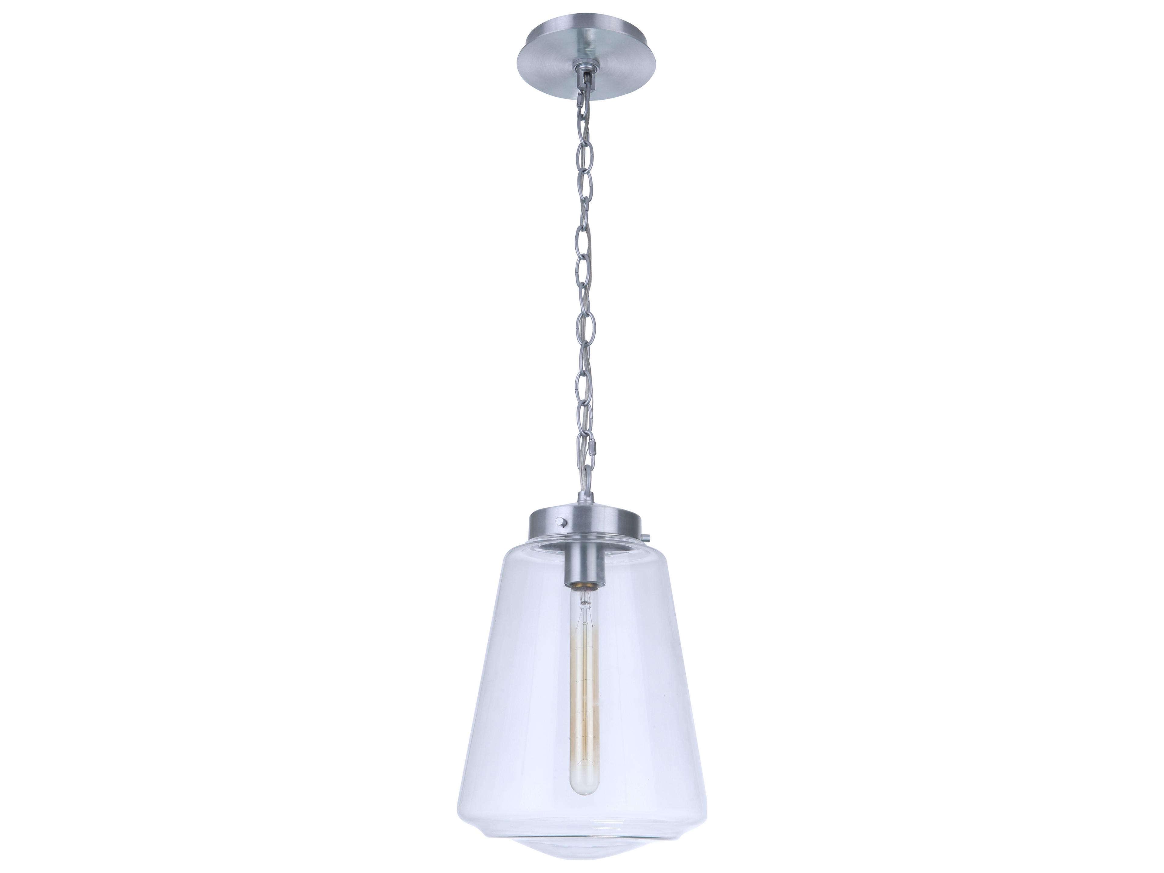Craftmade Laclede 1-Light Satin Aluminum Nickel Glass Mini Pendant