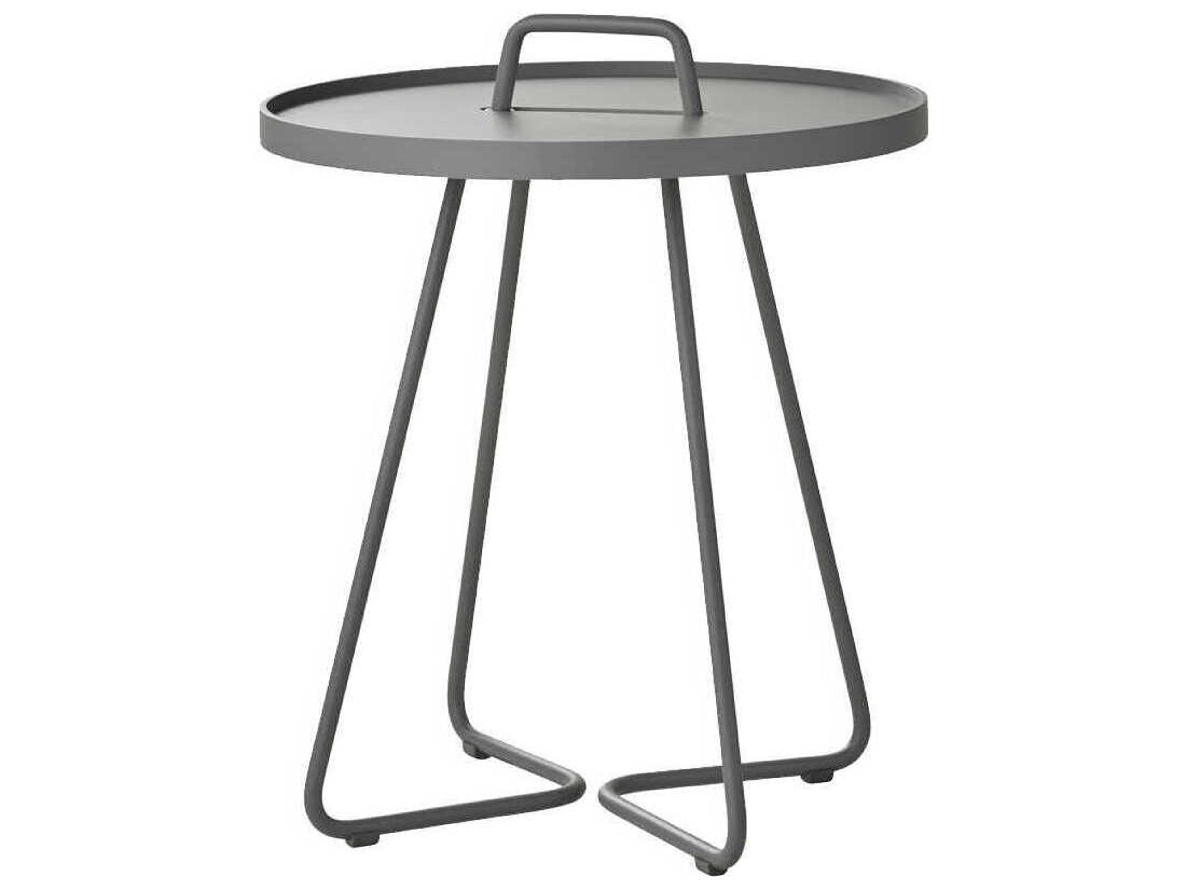 On The Move Small Round Metal End Table
