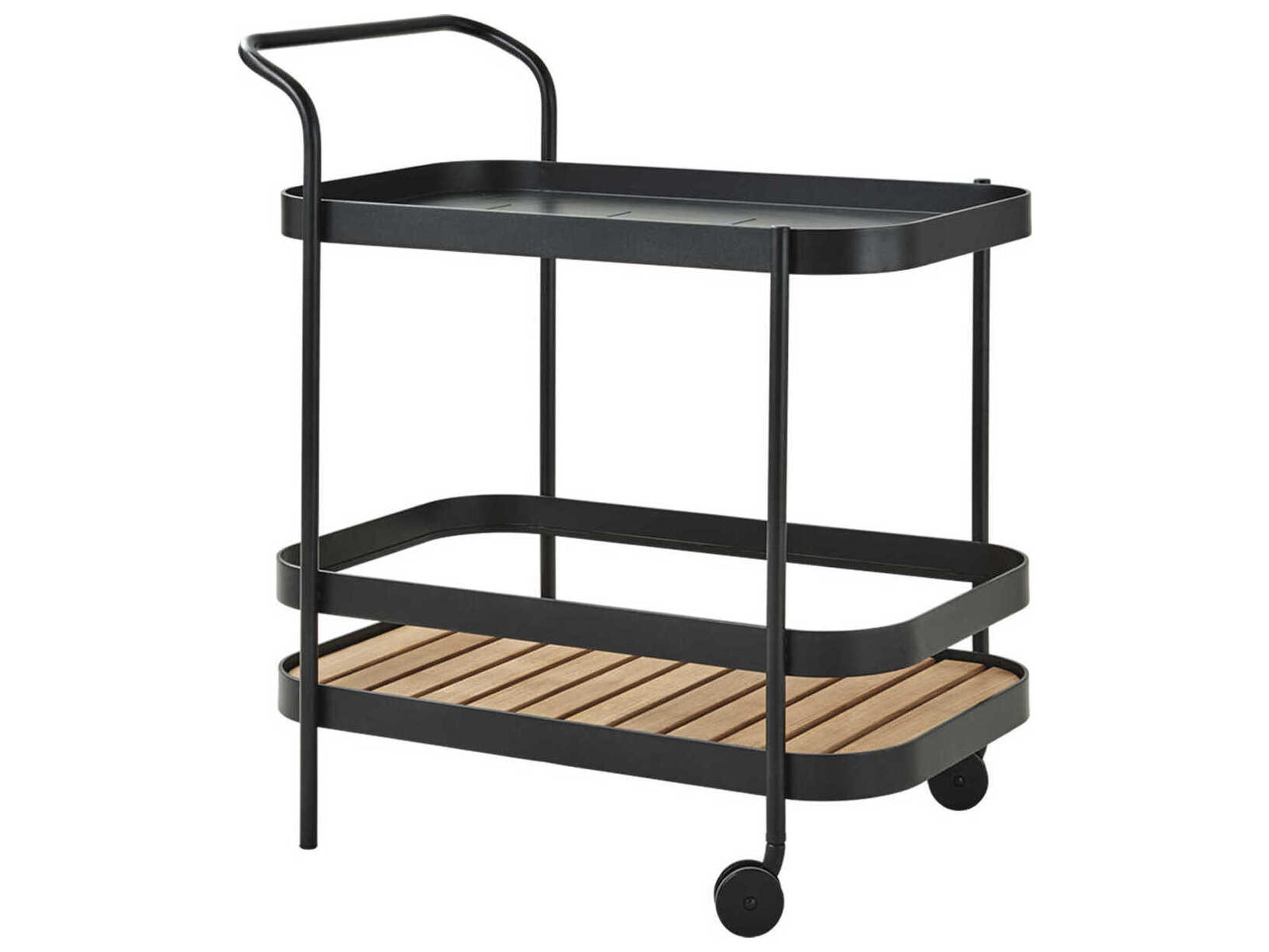 Cane Line Roll Black Lava Grey Bar Cart