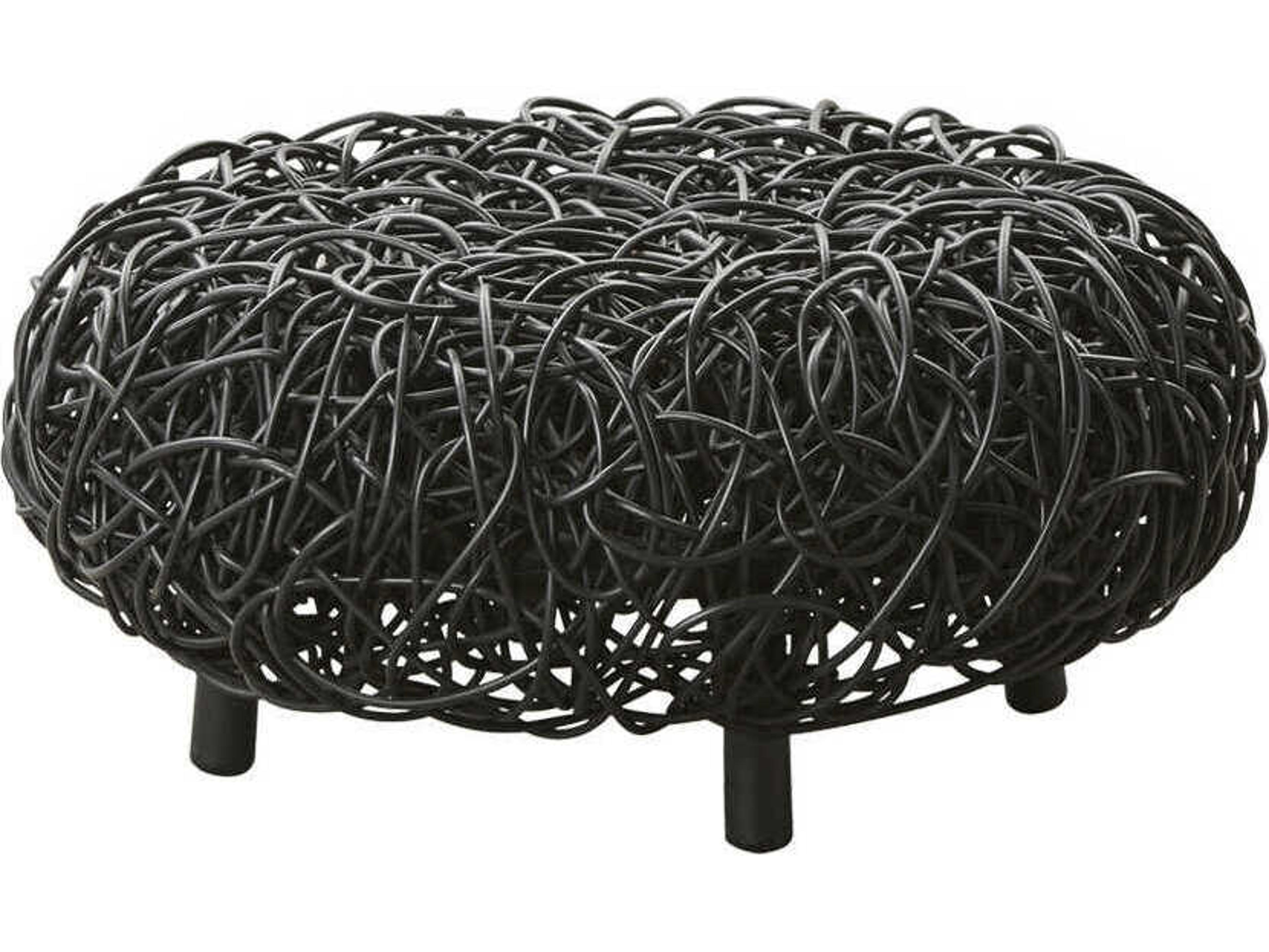 Loop Black Ottoman