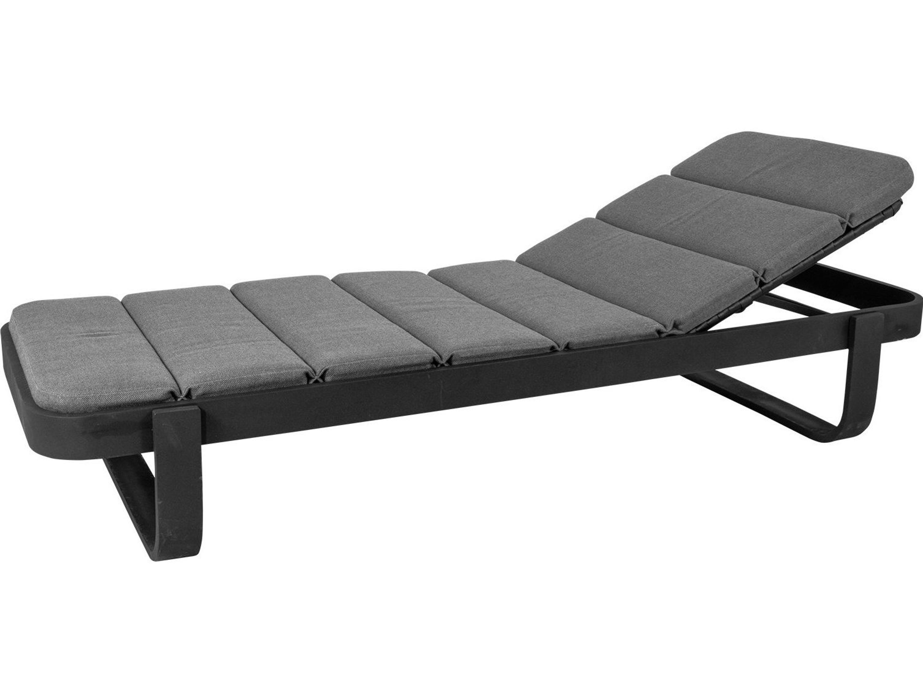 Cane Line Outdoor Cut Lava Grey Aluminum Sunbed Lounge Chaise in Grey