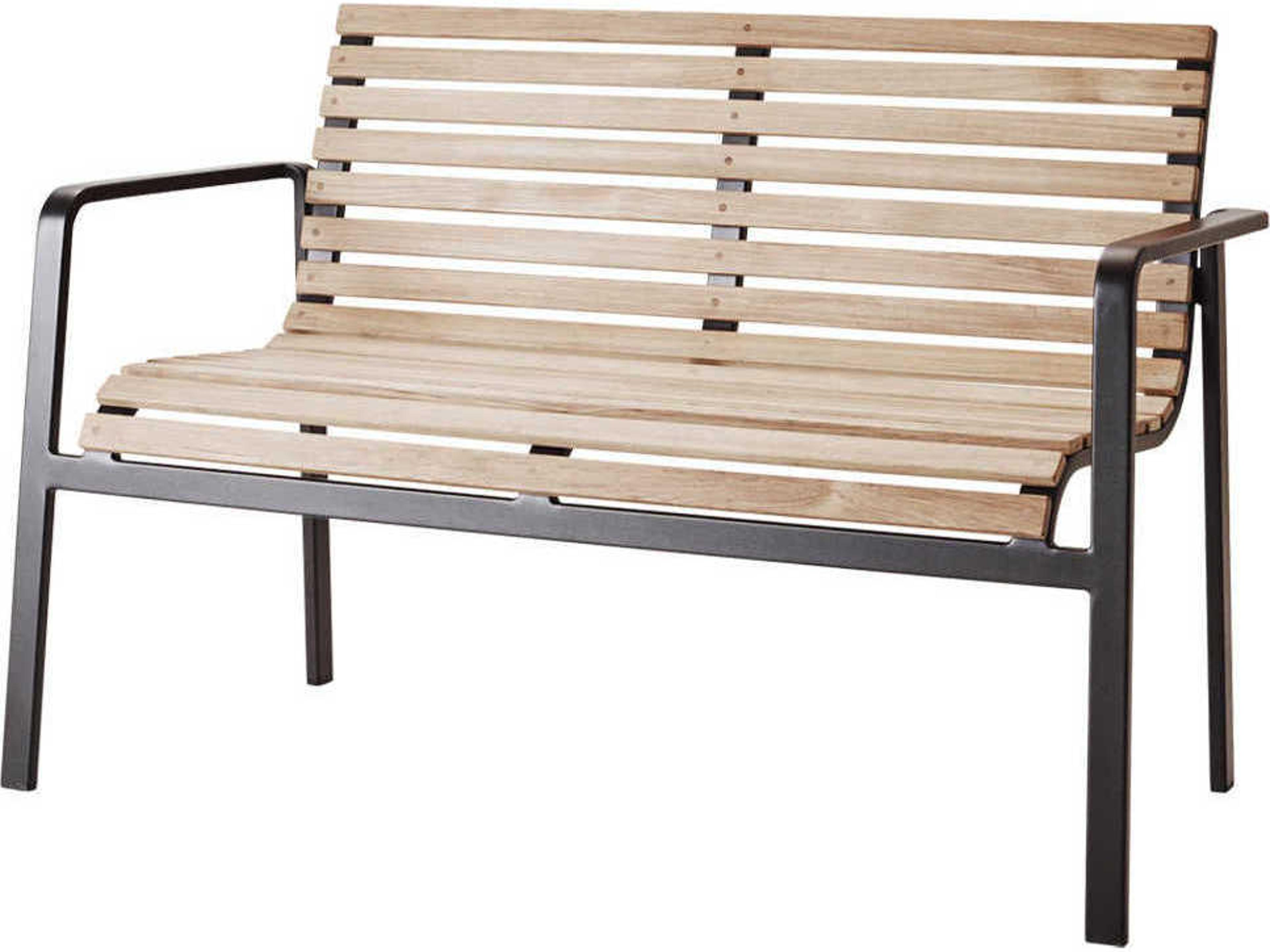 Cane Line Outdoor Parc Teak / Lava Grey Aluminum Bench