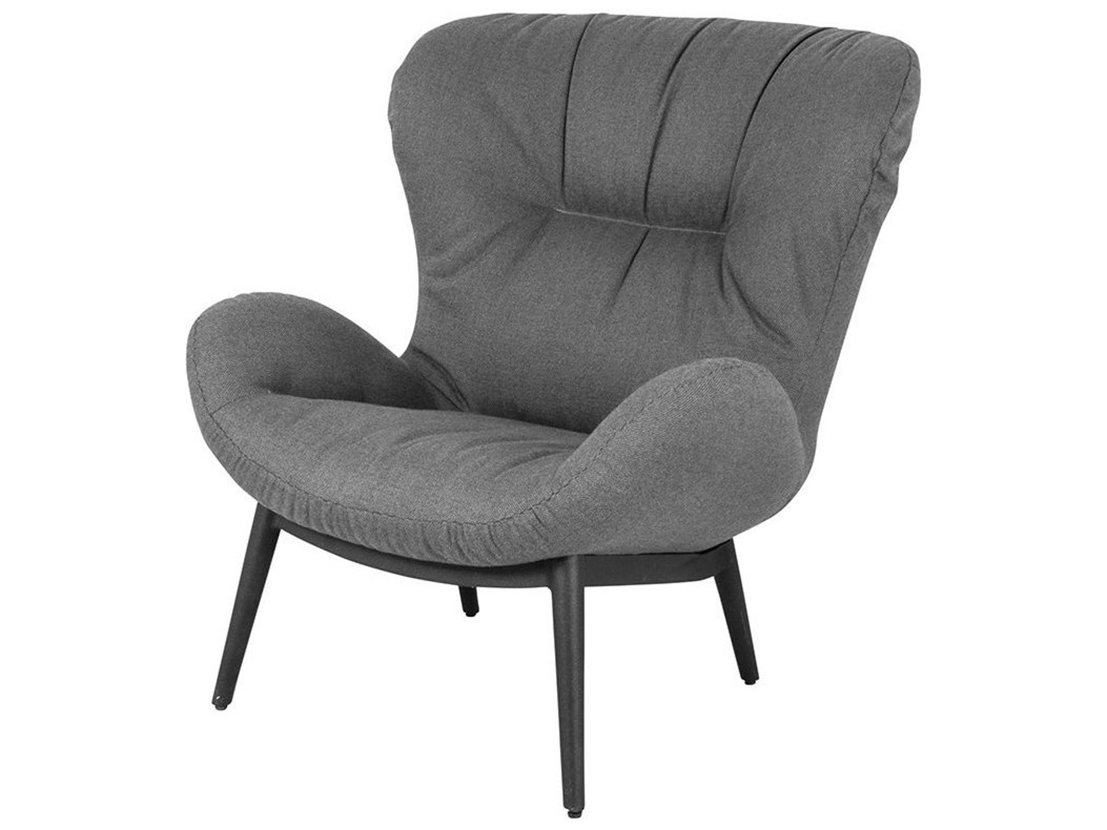 Cane Line Outdoor Serene Aluminum Lounge Chair in Grey