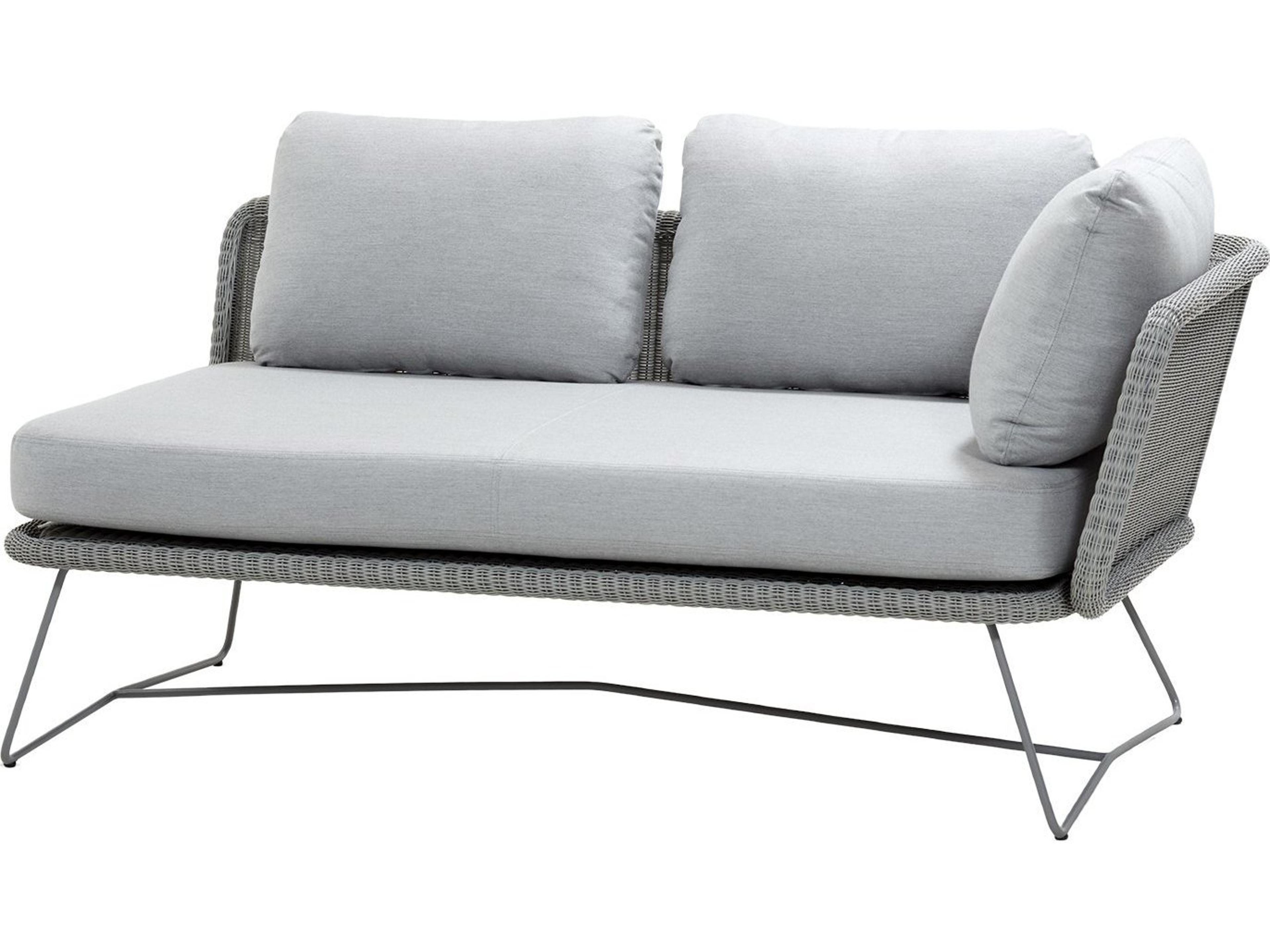 Cane Line Outdoor Horizon Steel Wicker Left Arm Sofa