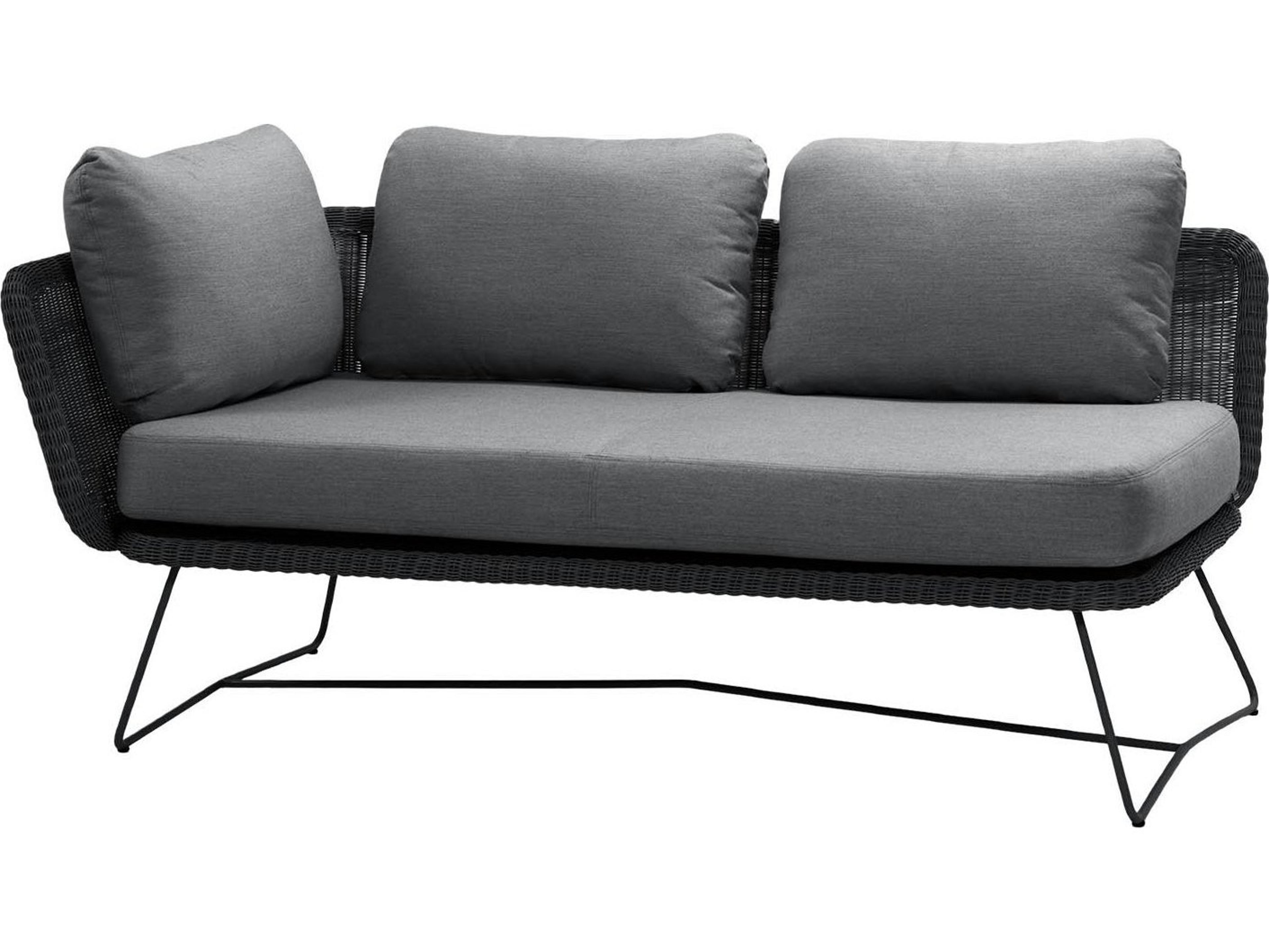 Cane Line Outdoor Horizon Steel Wicker Right Arm Sofa