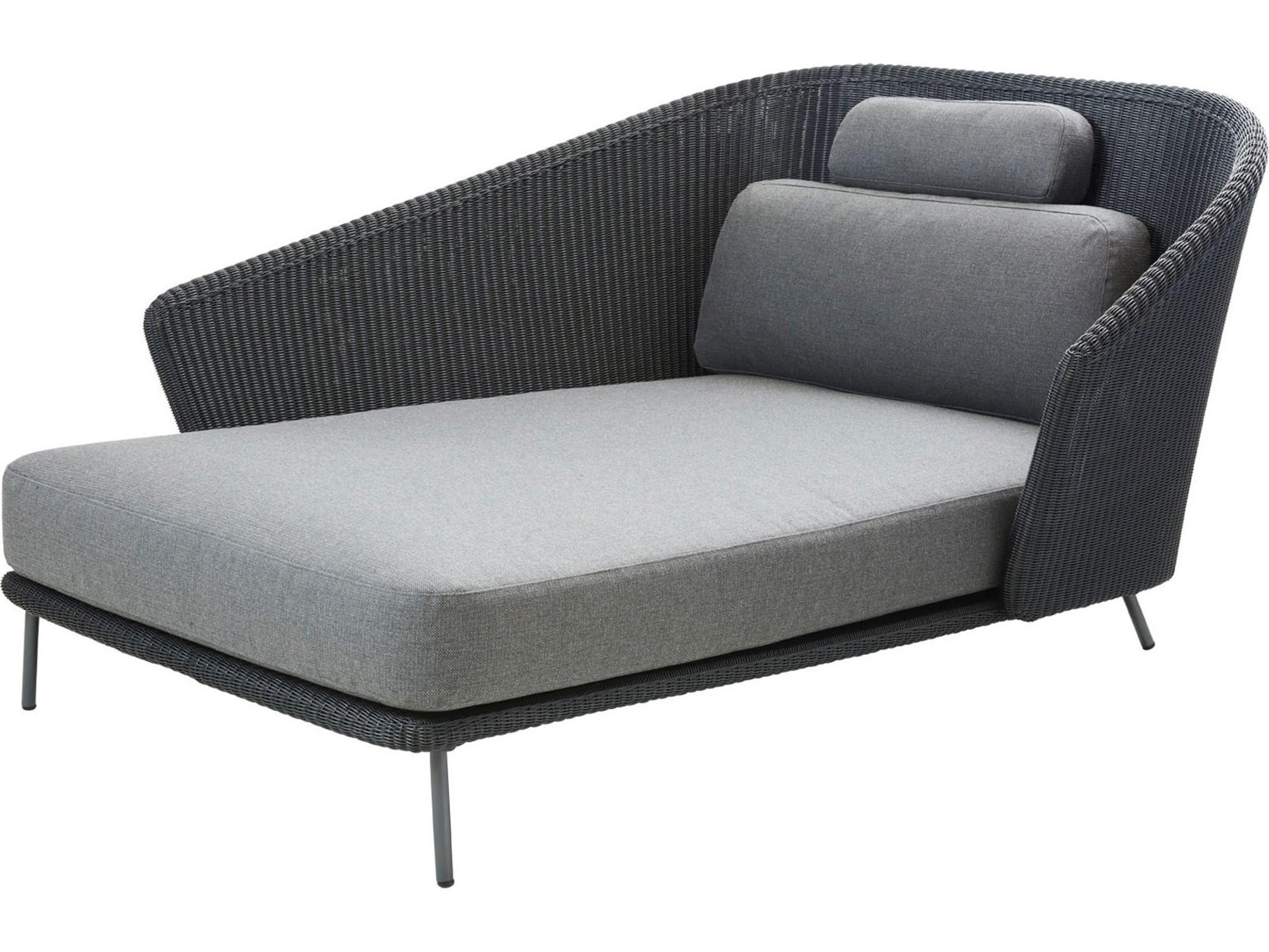 Cane Line Outdoor Mega Aluminum Wicker Right Arm Daybed