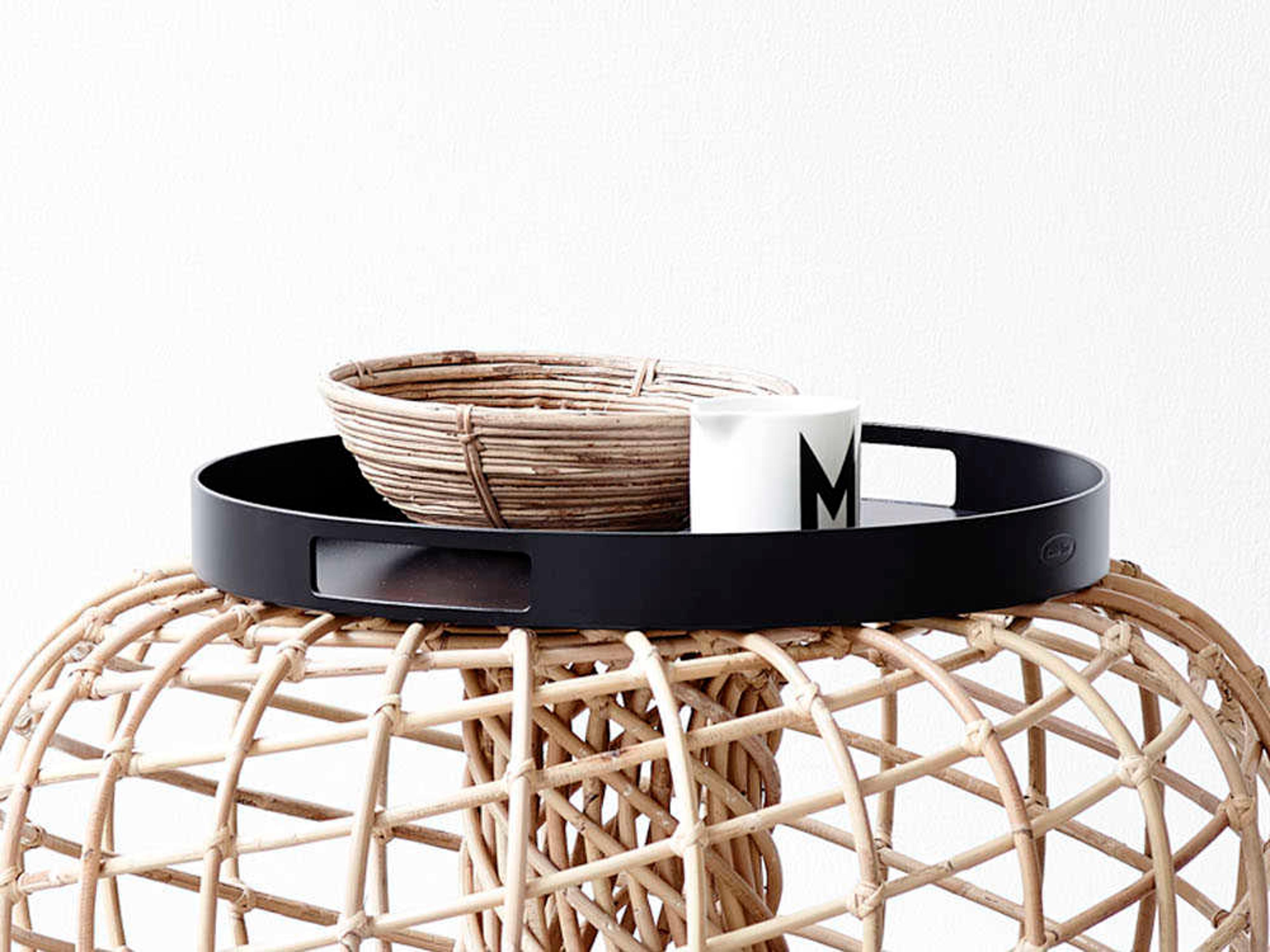 Cane Line Outdoor Club Black Aluminum 17'' Round Tray