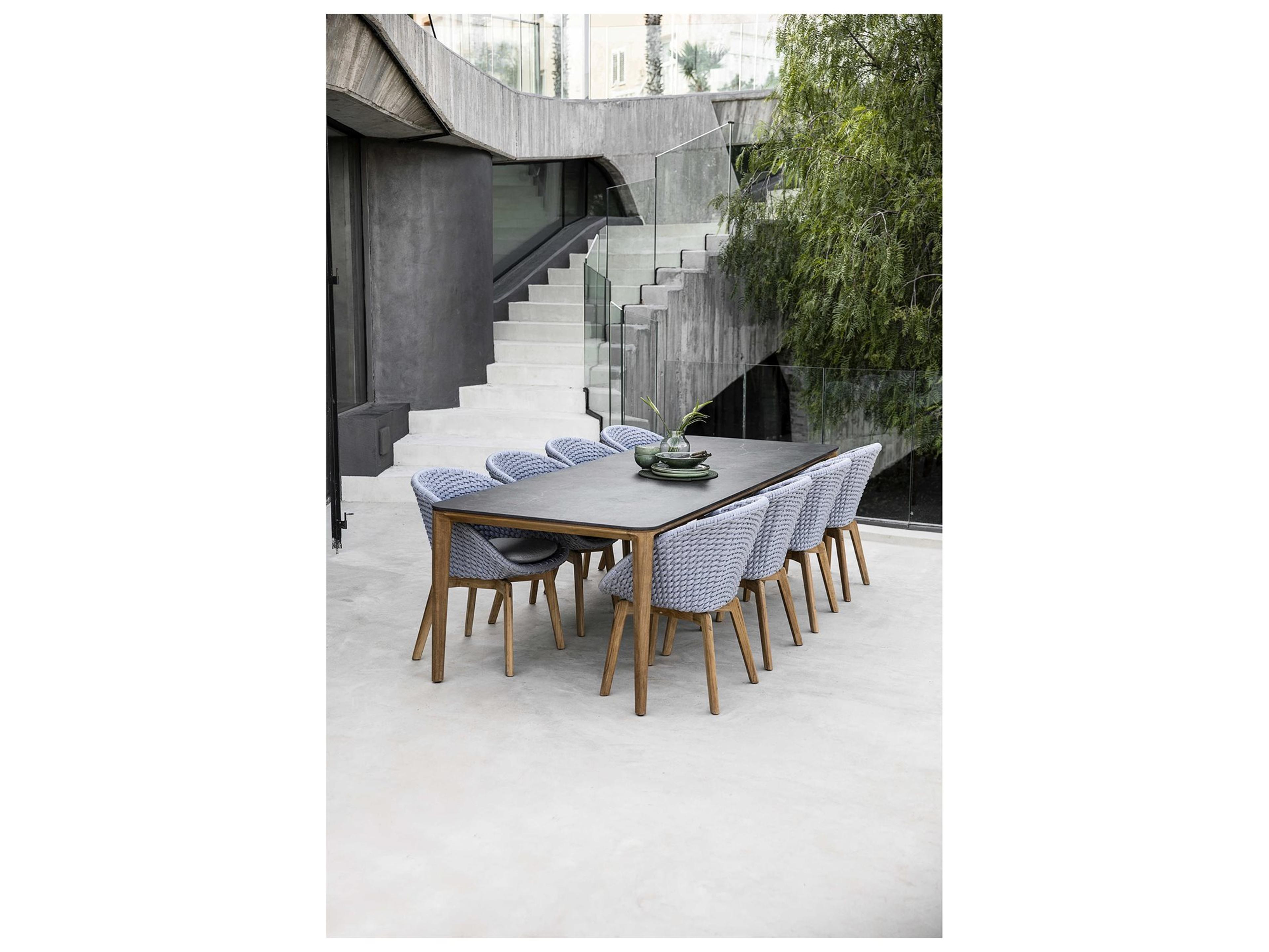 Cane Line Outdoor Aspect Teak Wicker Dining Set