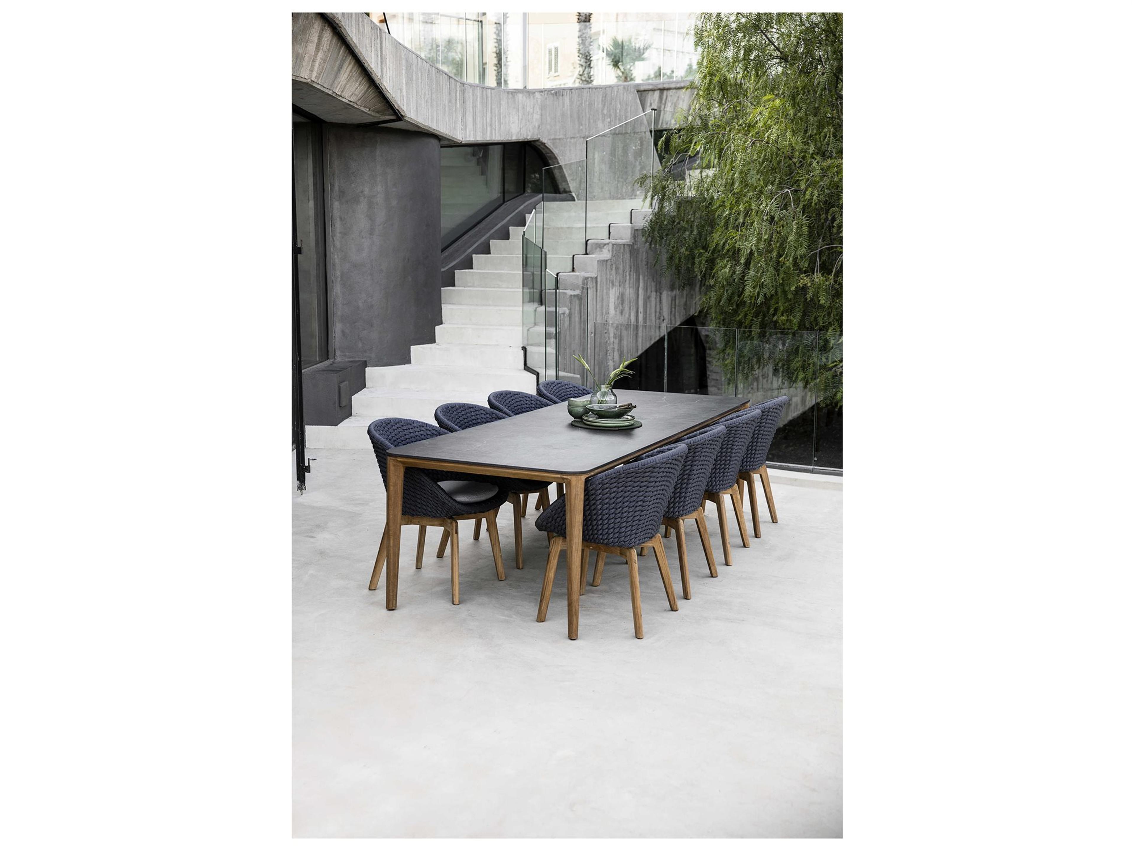 Cane Line Outdoor Aspect Teak Wicker Dining Set