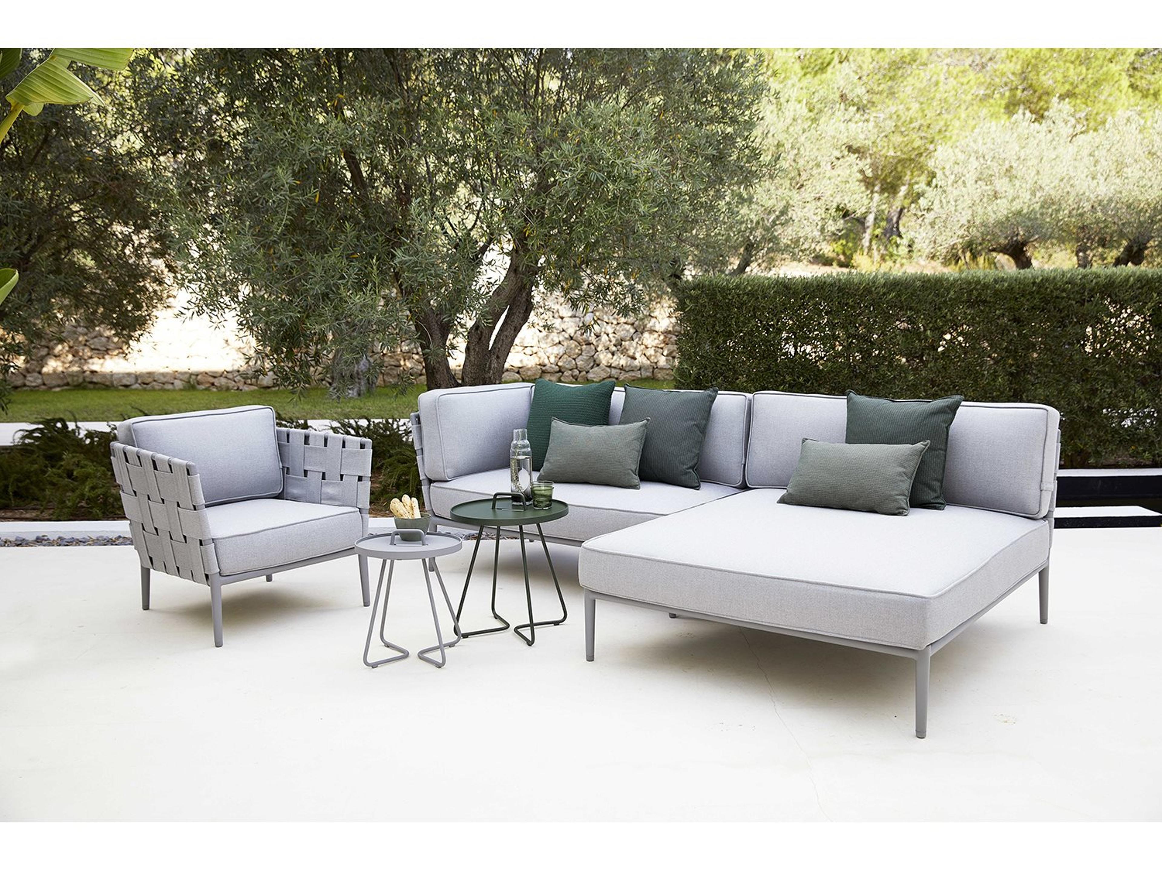 Cane Line Outdoor Conic Aluminum Cushion Sectional Lounge Set
