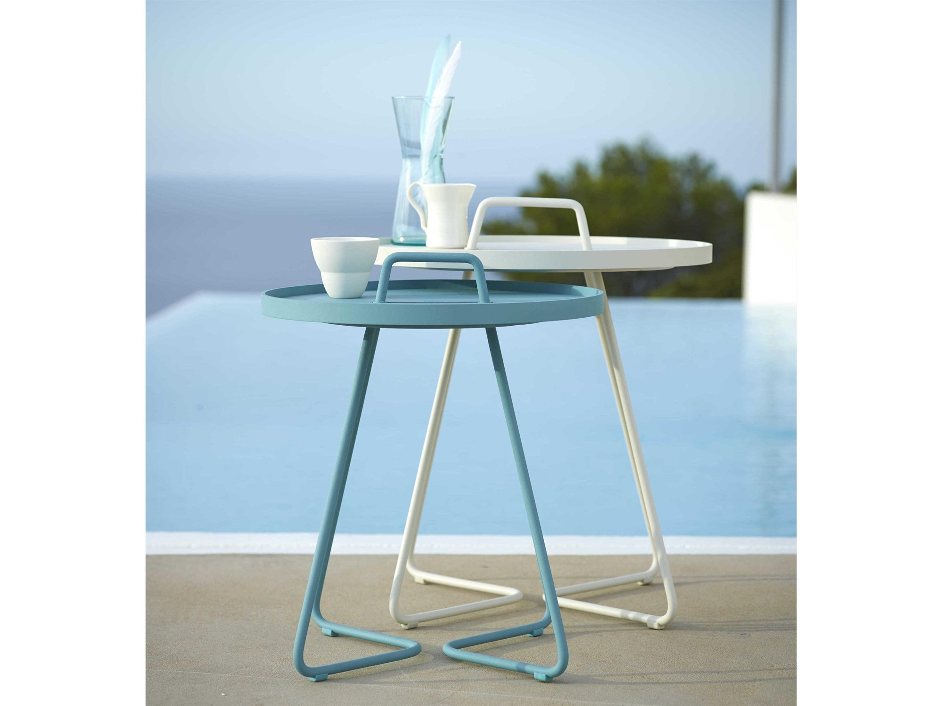 Cane Line Outdoor On-the-Move Aluminum End Table Set