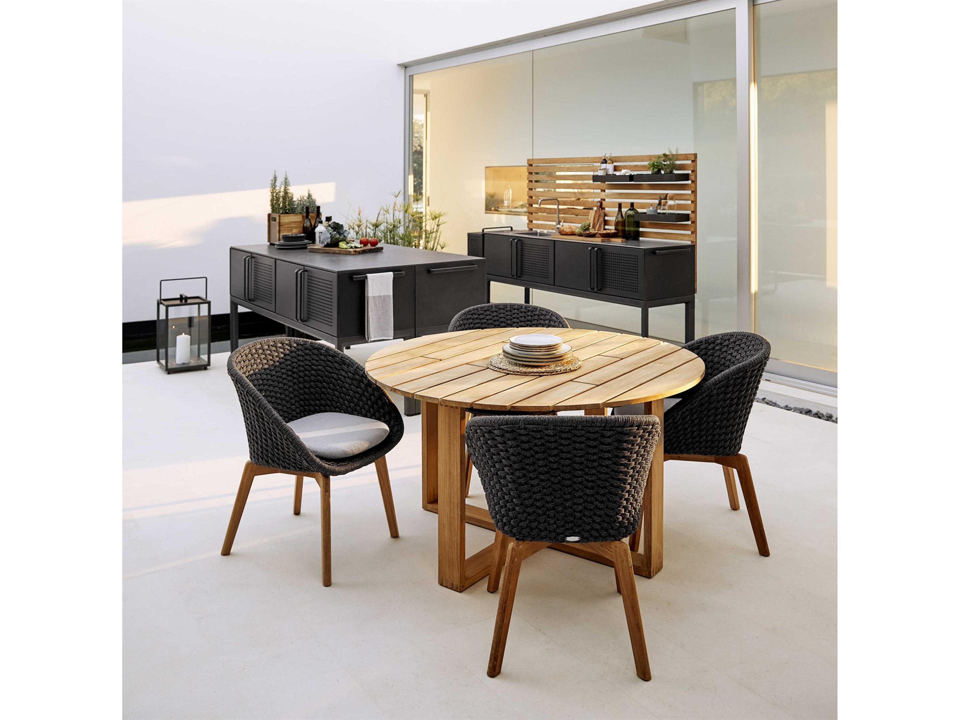Cane Line Outdoor Peacock Teak Soft Rope Dining Set