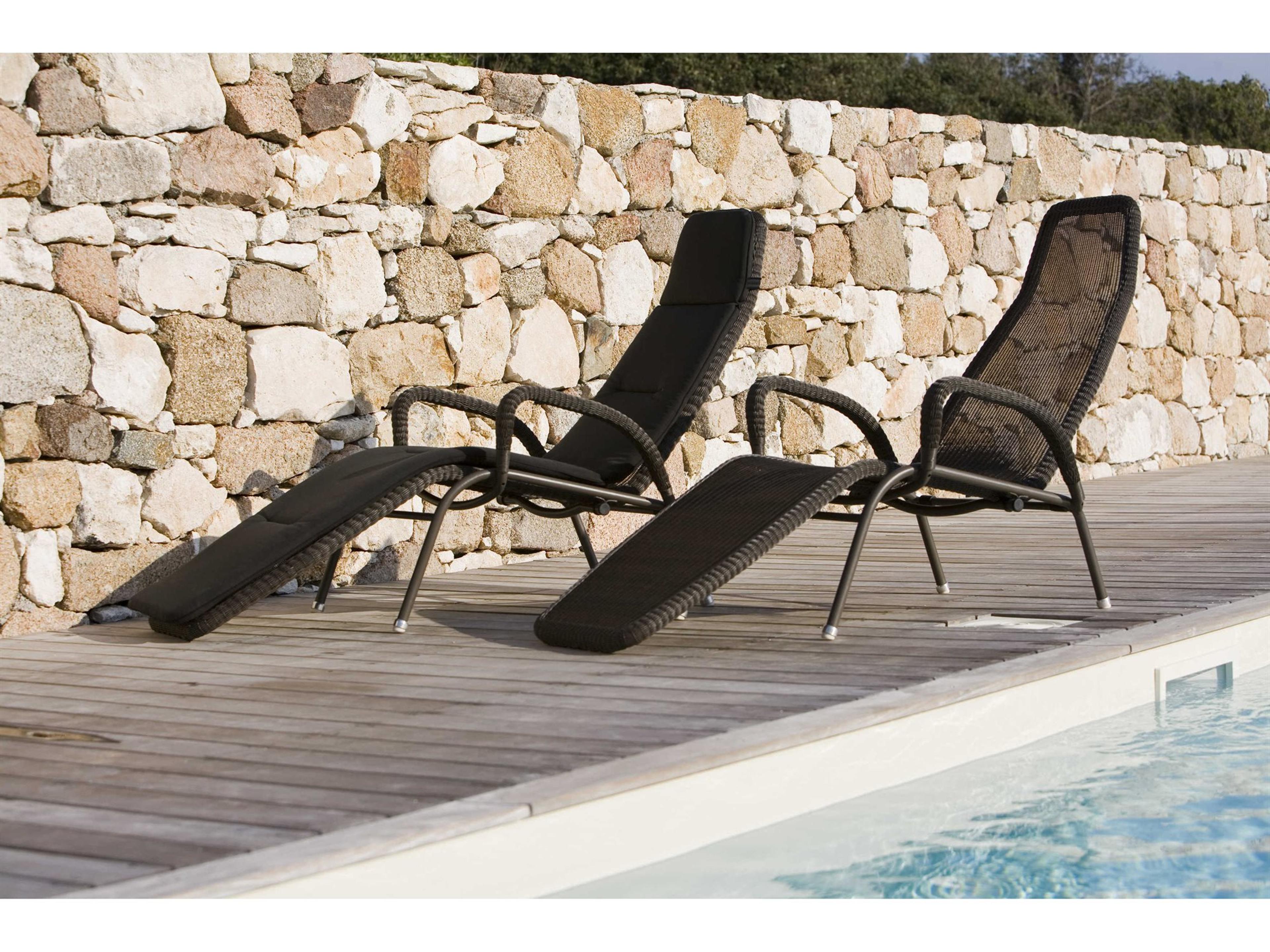 Cane Line Outdoor Sunrise Aluminum Stackable Chaise Lounge Set