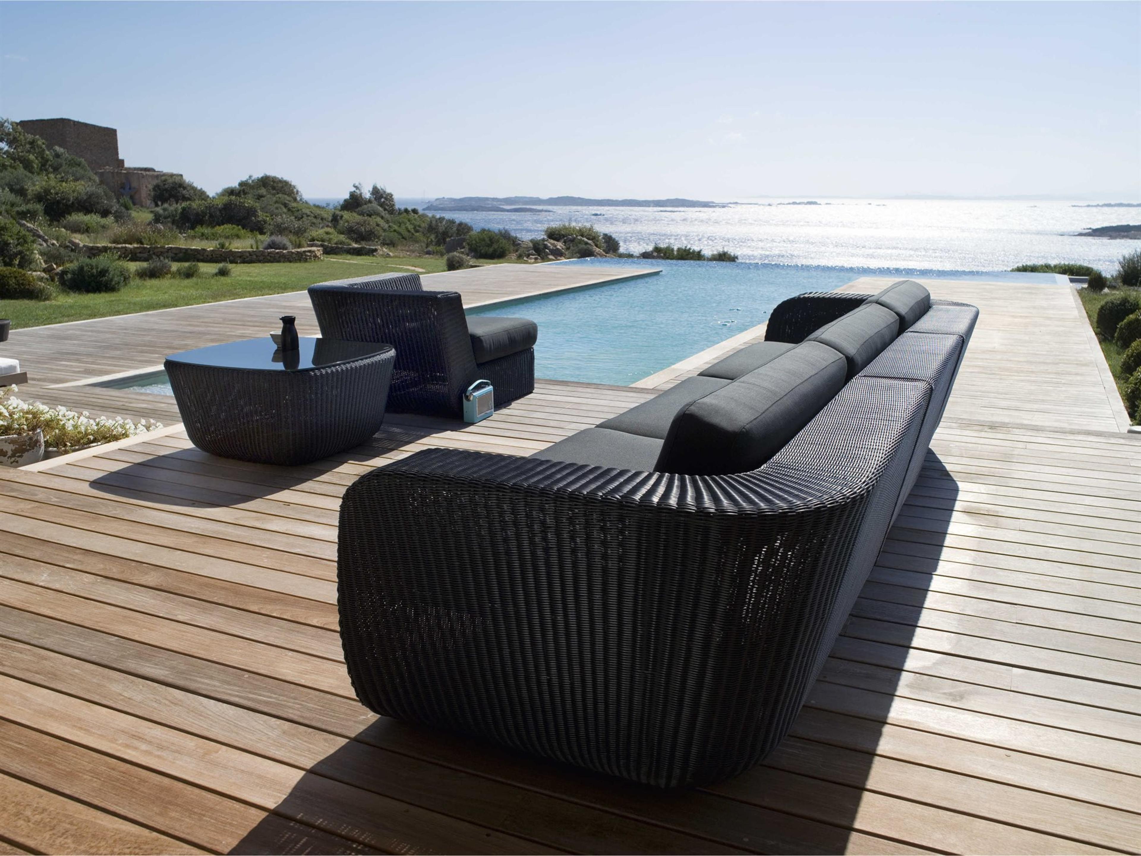 Cane Line Outdoor Savannah Wicker Sectional Lounge Set