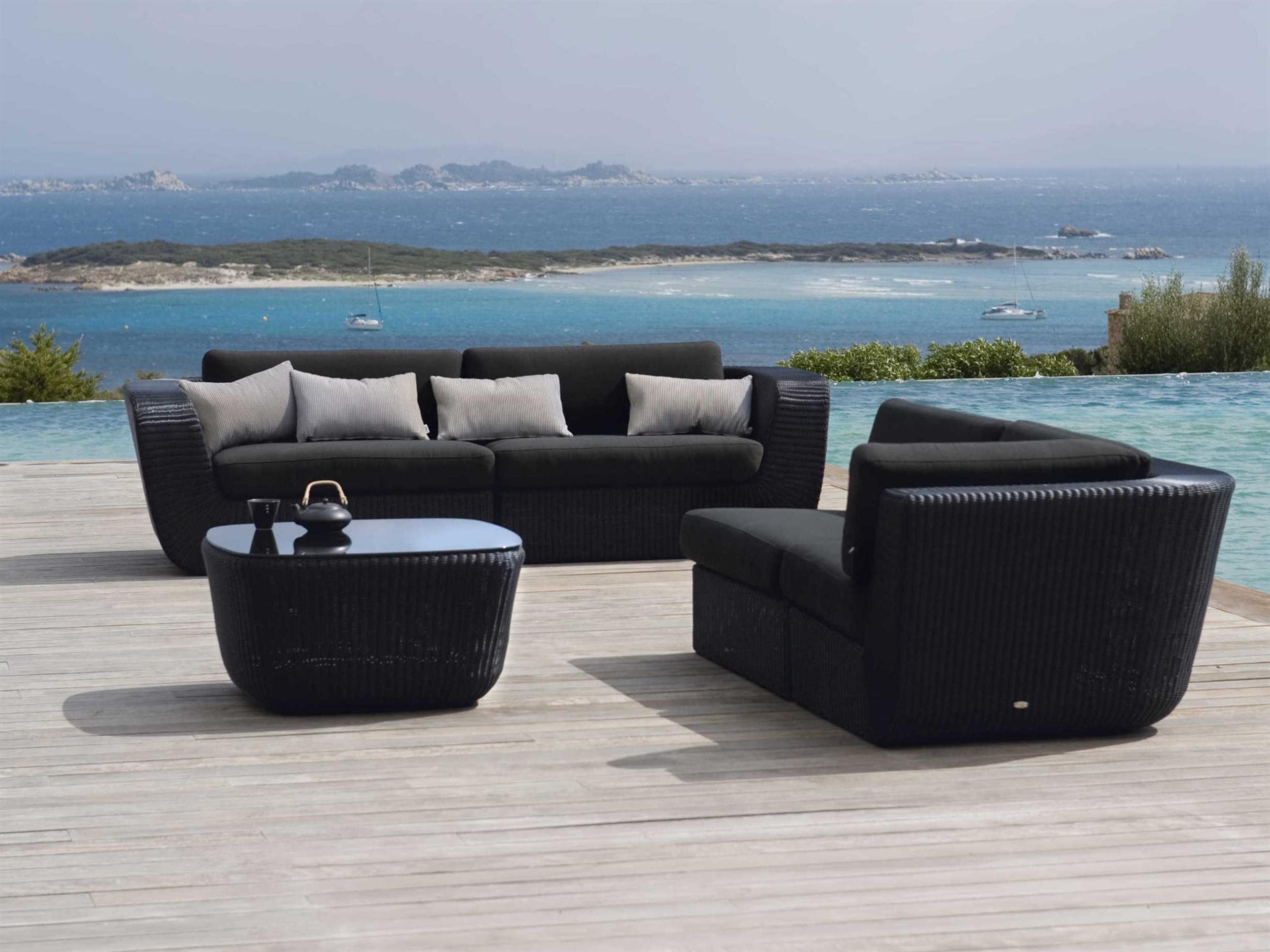 Cane Line Outdoor Savannah Wicker Sectional Lounge Set