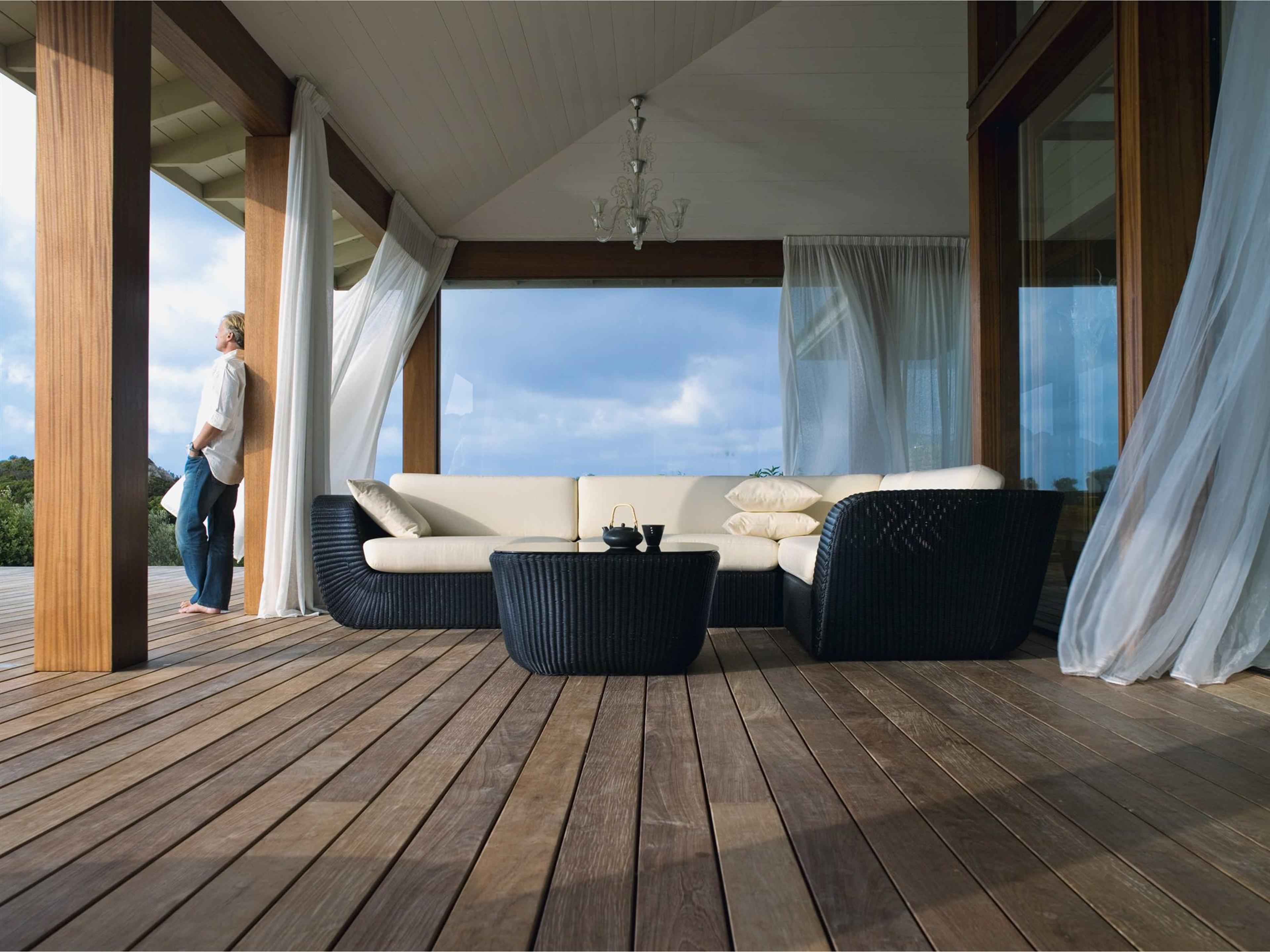 Cane Line Outdoor Savannah Wicker Sectional Lounge Set