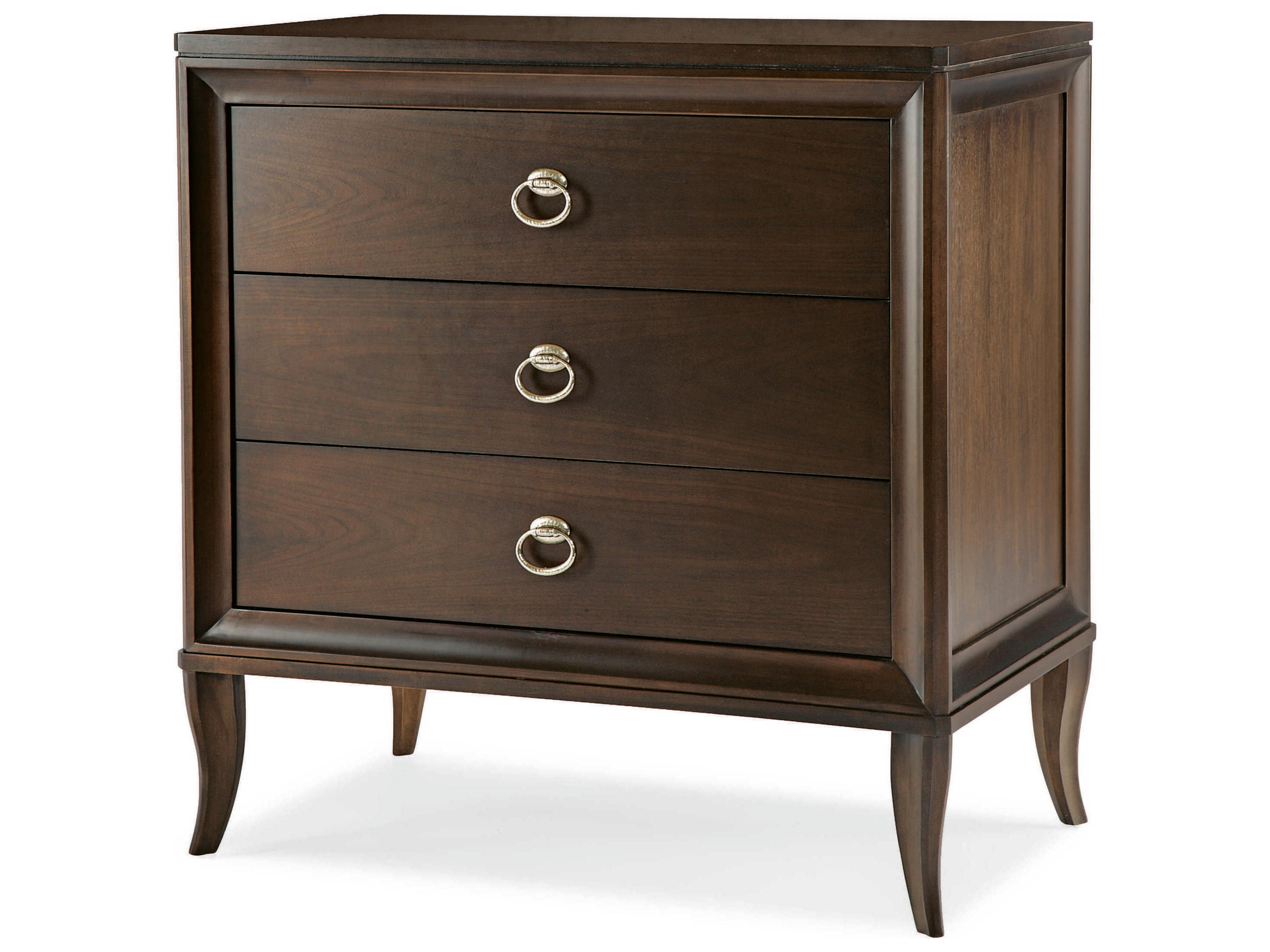 Century Furniture Tribeca 3-Drawers Brown Maple Wood Nightstand