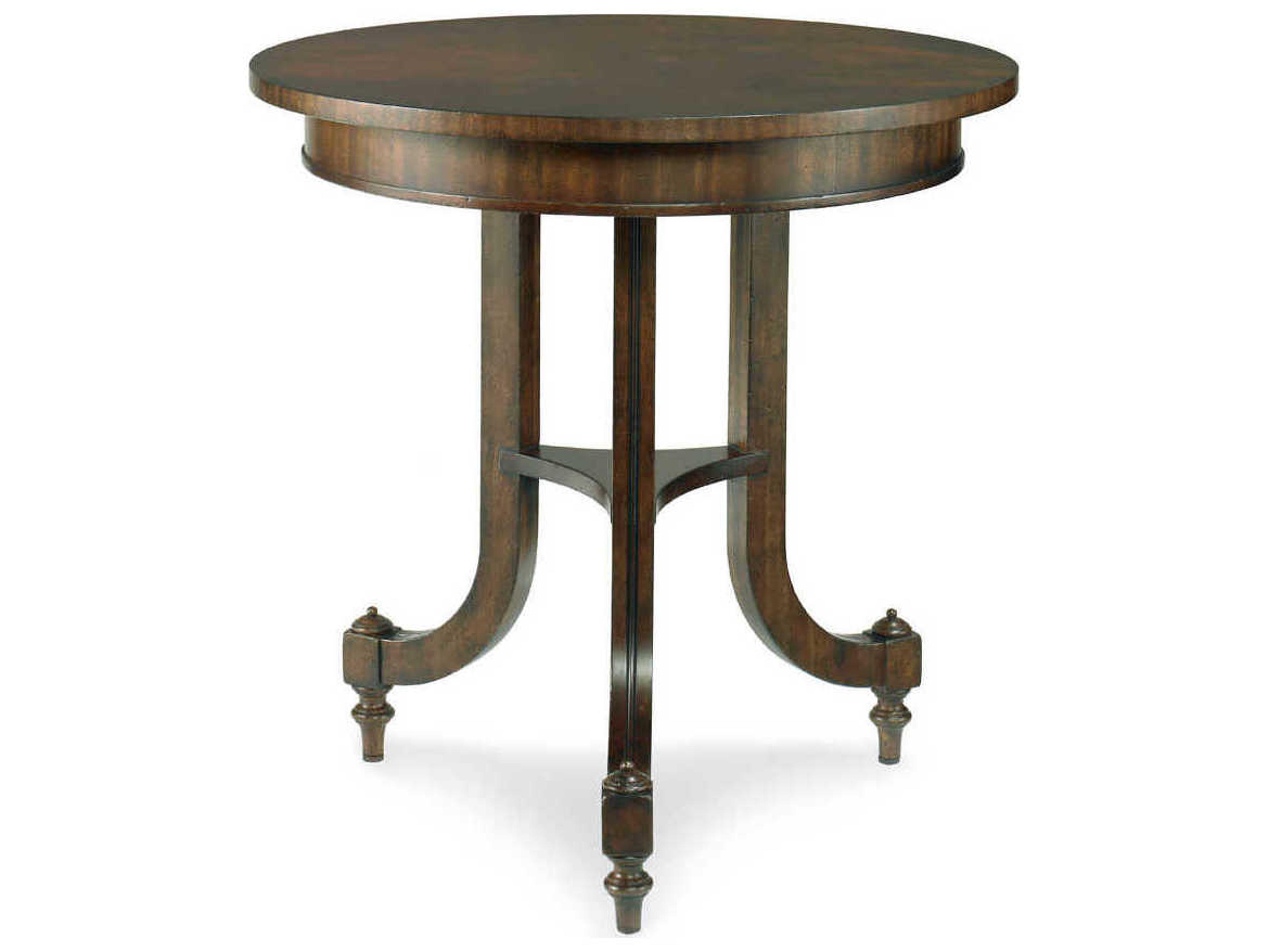 Century Furniture Chelsea Club Round Wood Cognac End Table