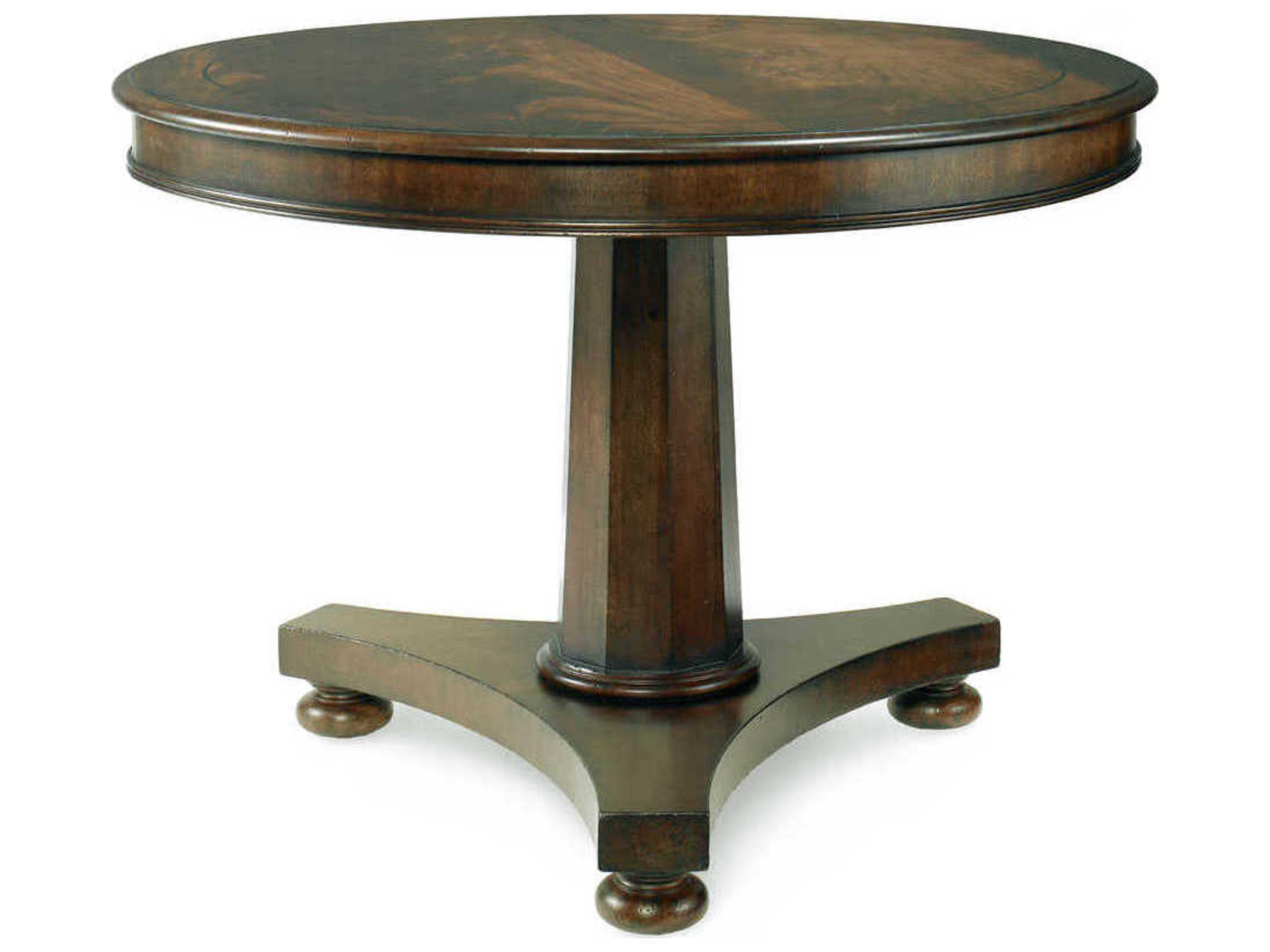 Century Furniture Chelsea Club Round Wood Cognac Dining Table